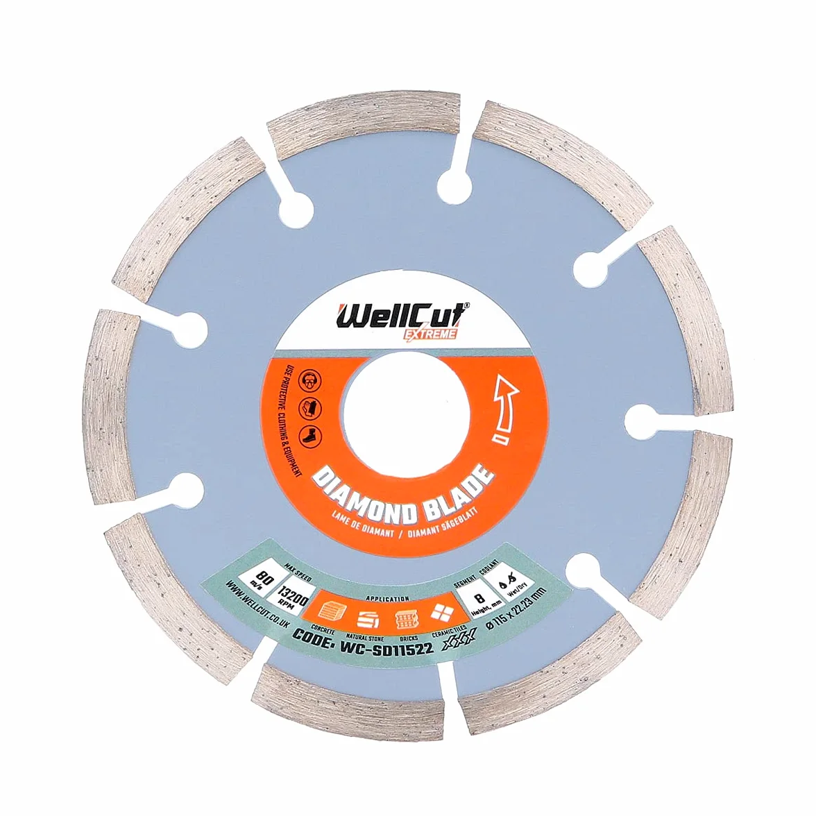 WELLCUT WC-SD11522 diamentowe ostrze ekstremalne 115 mm x 22,23 mm otwór