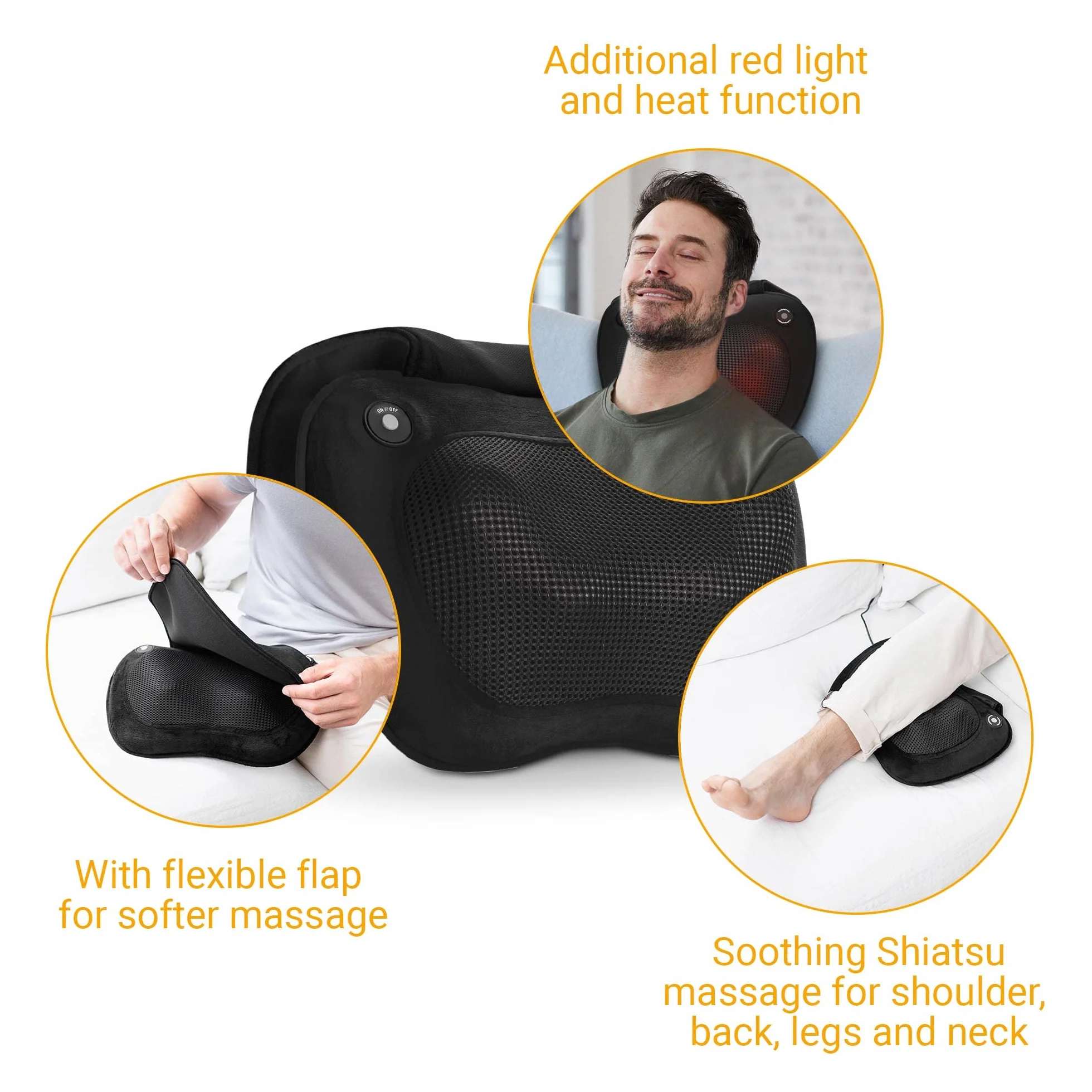 Medisana MC 850 poduszka do masażu Shiatsu z ogrzewaniem, 4 głowice, czerwone światło