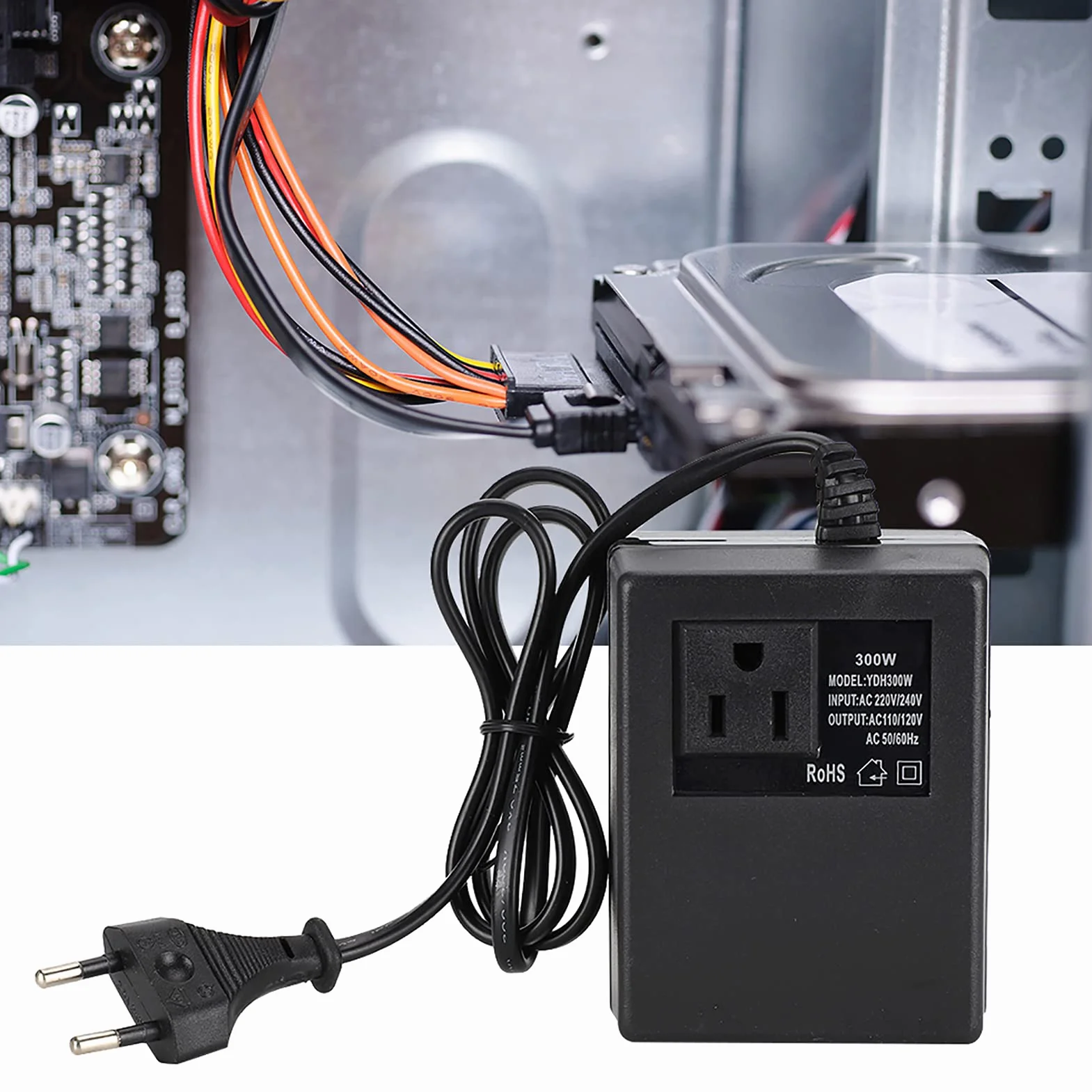 Ejoyous 8b43w5ervg Przetwornik napięcia 220 v na 110 V, zasilacz sieciowy transformator napięcia 220 do 110 V 300 W, transformator mocy gniazdka UE