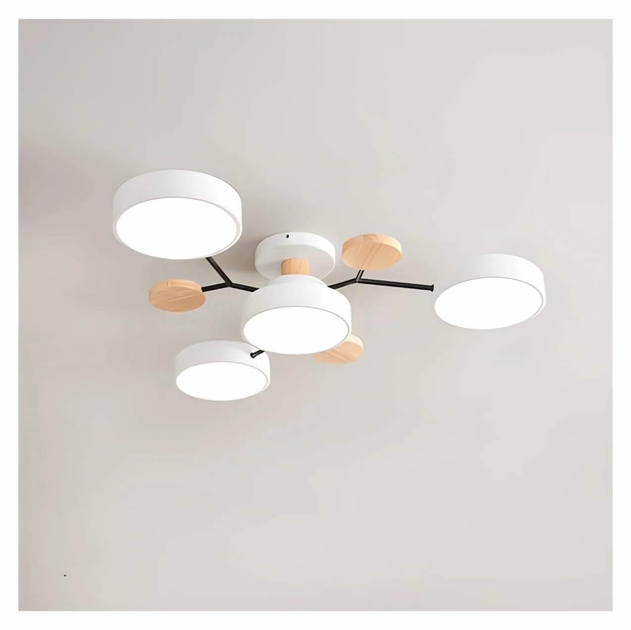 Akrylowa okrągła wisząca lampa sufitowa LED, oświetlenie LED w pobliżu opraw oświetleniowych do salonu, jadalni, sypialni, przedpokoju, kuchni (biała - 4 s)