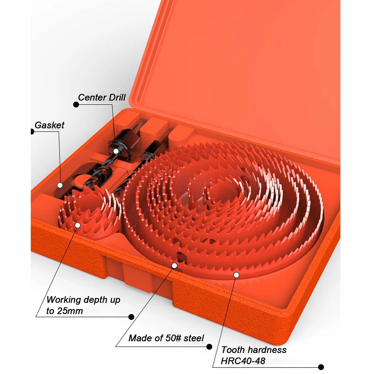 Otwornica bimetaliczna, otwieracz otworów Otwornica Nadaje się do płyt gipsowo-kartonowych i cienkich płyt Otwór 10 mm,Piły otworowe(13 Piece set)