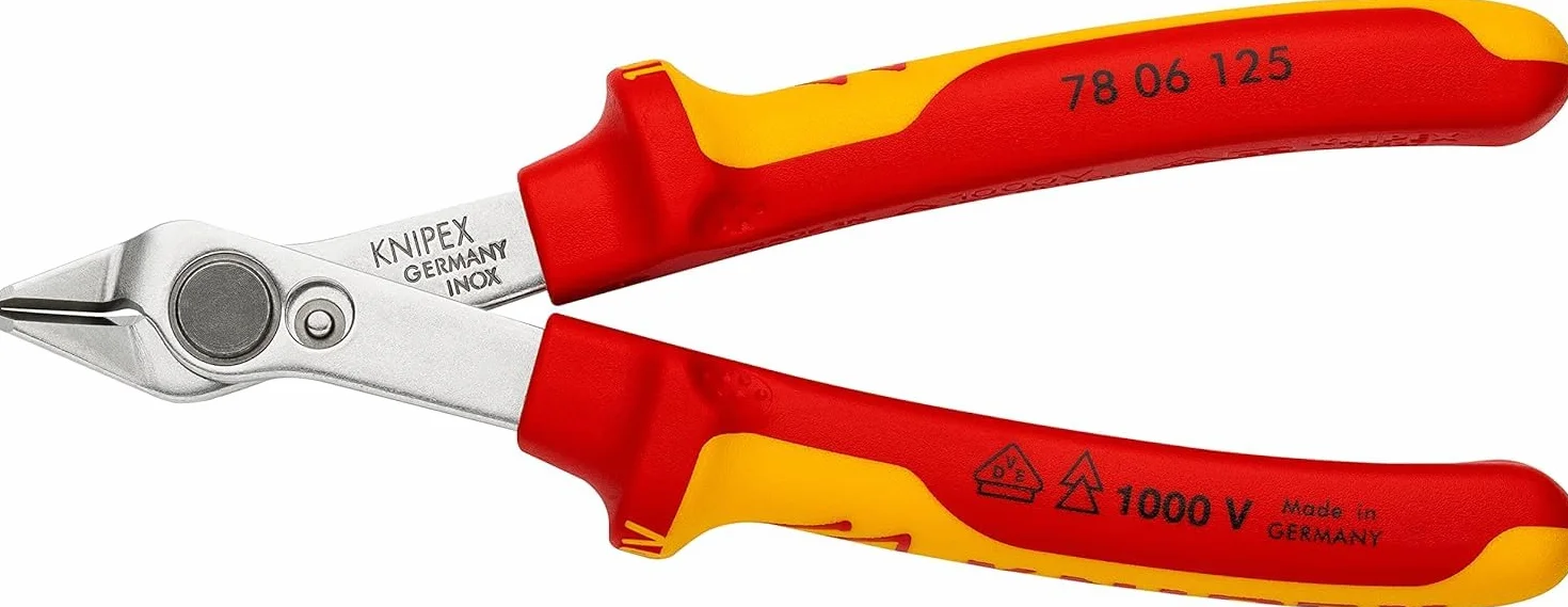 KNIPEX Electronic Super Knips VDE w opakowaniu z zawieszką z wielokomponentowymi osłonkami, izolowane wg VDE 125 mm, 78 06 125 SB