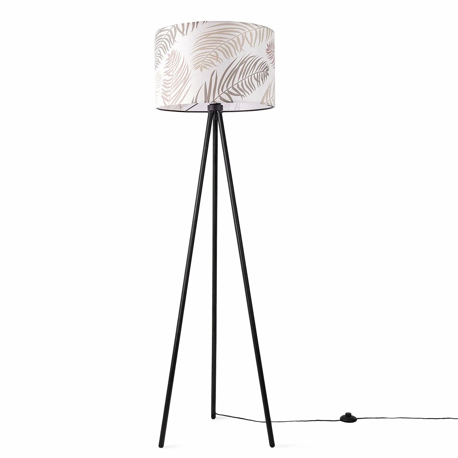 Paco Home Lampa Stoj±ca Do Czytania Salon Dekoracja Biuro Trójnóg Aba¿ur Okr±g³y Tekstylny W Kwiaty D¿unglê E27 Statyw