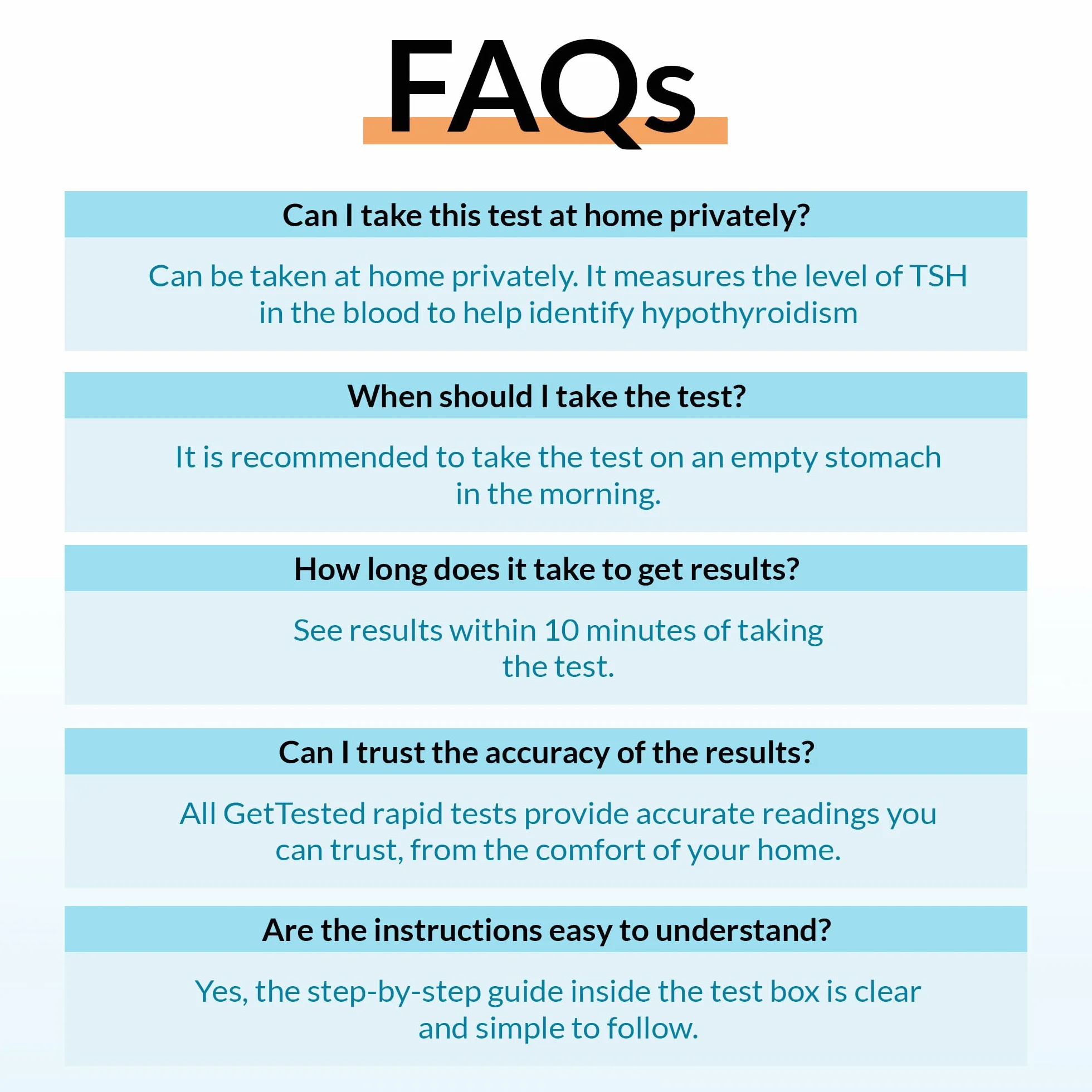 GetTested at Home Test TSH tarczycy (1 test) Test mierzy poziom TSH (hormonu stymulującego tarczycę) we krwi