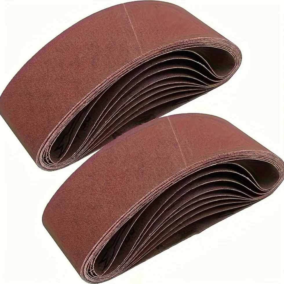 Taśmy szlifierskie, Zestaw 10 pasów szlifierskich 533x75mm, ziarnistość 60-240, do drewna i metalu(10pcs)