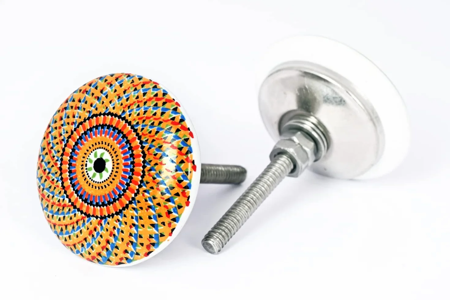Xfer ceramiczne guziki vintage wzór kwiatowy 20 sztuk