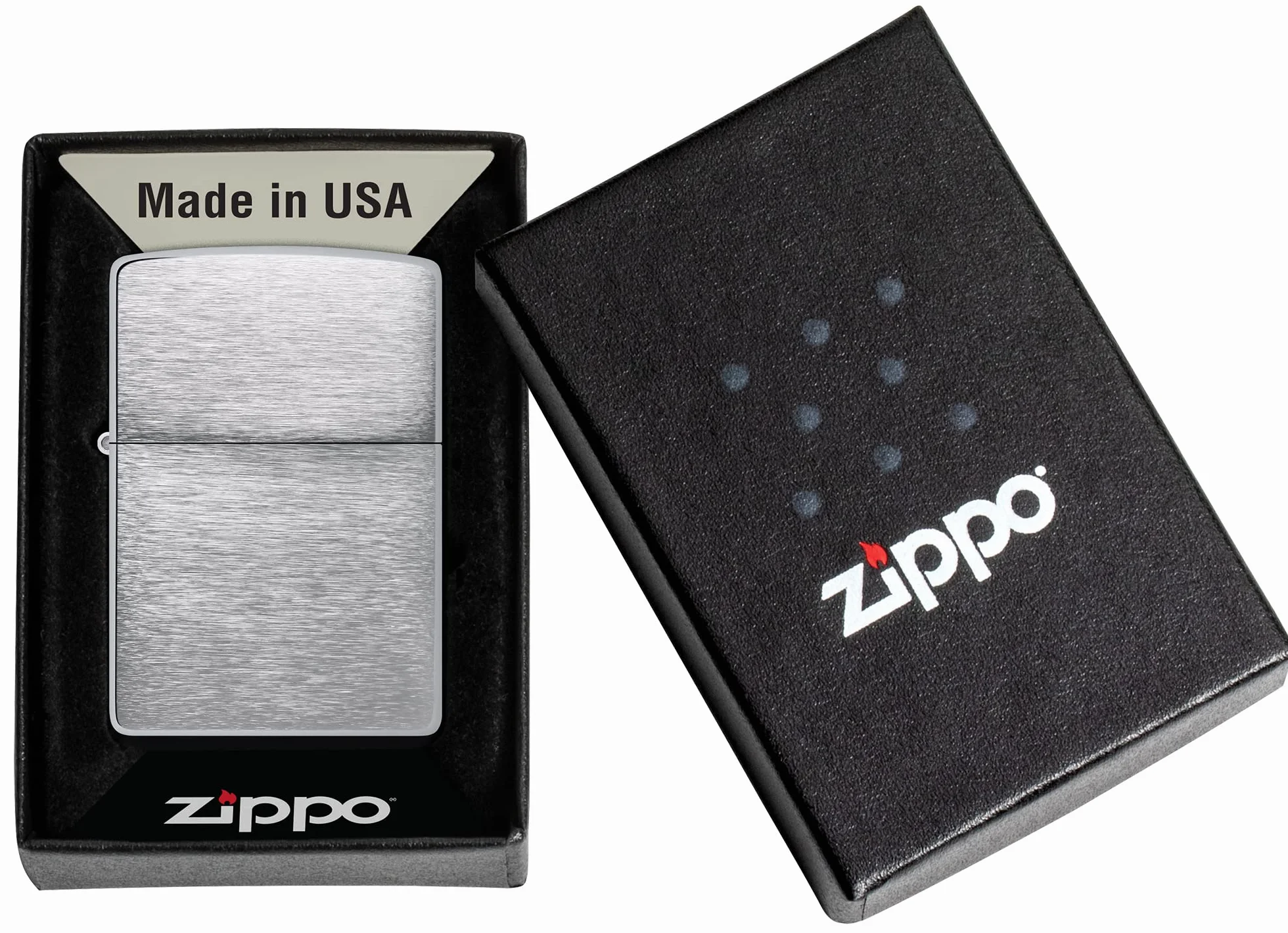 Zippo Zapalniczka Sztormowa, Szczotkowany Chrom z Bocznym Grawerunkiem Płomienia, z Możliwością Napełniania, Wielokrotnego Użytku, Płomień Odporny na Wiatr, w Pudełku Prezentowym, Made in USA