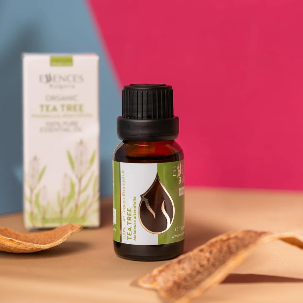 Essences Bułgaria Organiczny Olejek Eteryczny z Drzewa Herbacianego 15ml | Melaleuca alternifolia | 100% Czysty i Naturalny | Nierozcieńczony | Klasa Terapeutyczna | Aromaterapia | Kosmetyki | Bez GMO