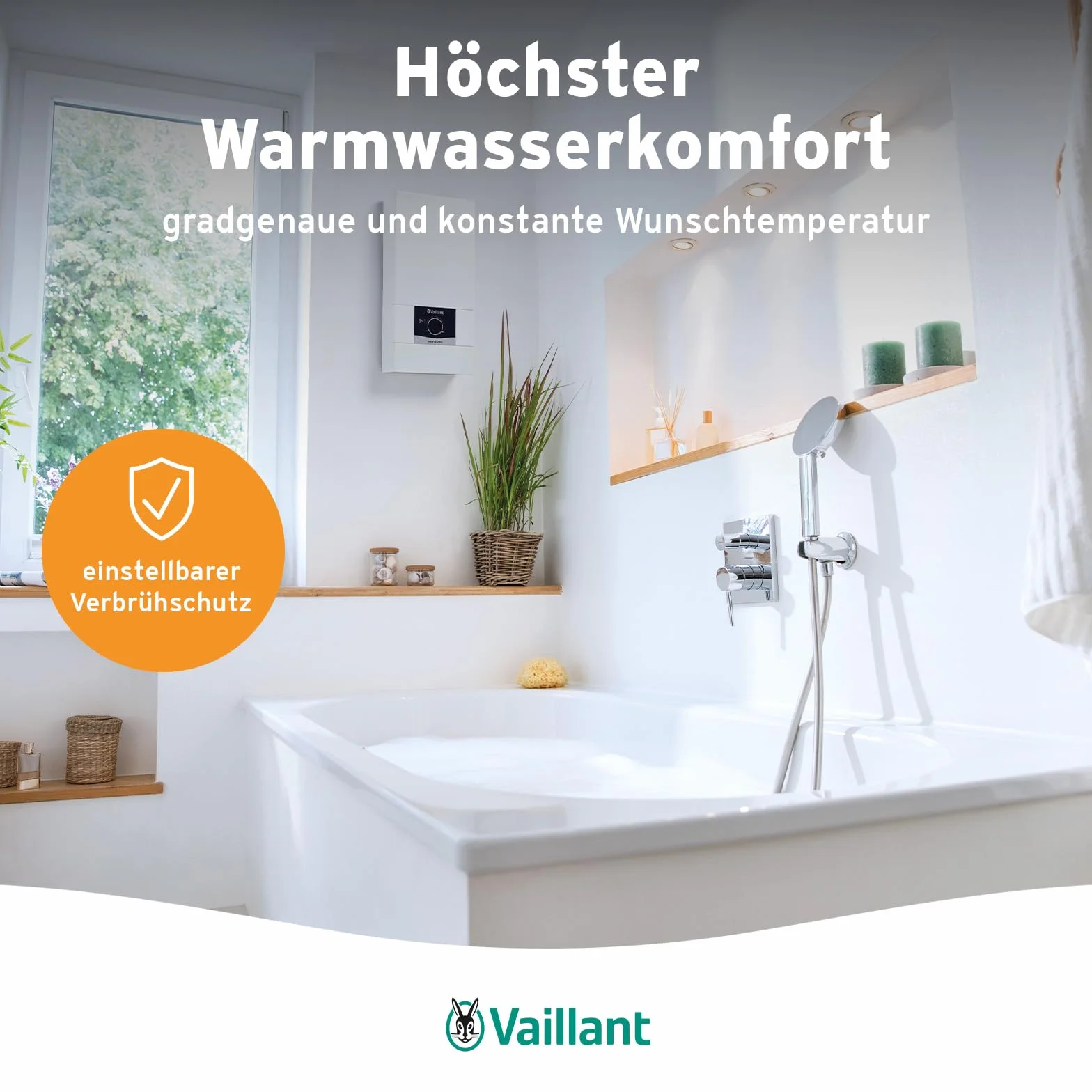 Vaillant 0010023779 Elektroniczny Podgrzewacz Przepływowy, Biały, 24 kW