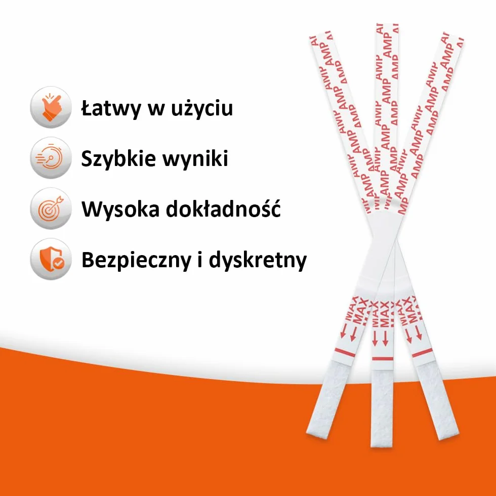 Szybki test narkotykowy na amfetaminę (AMP) 300 ng/ml 25 pasków testowych