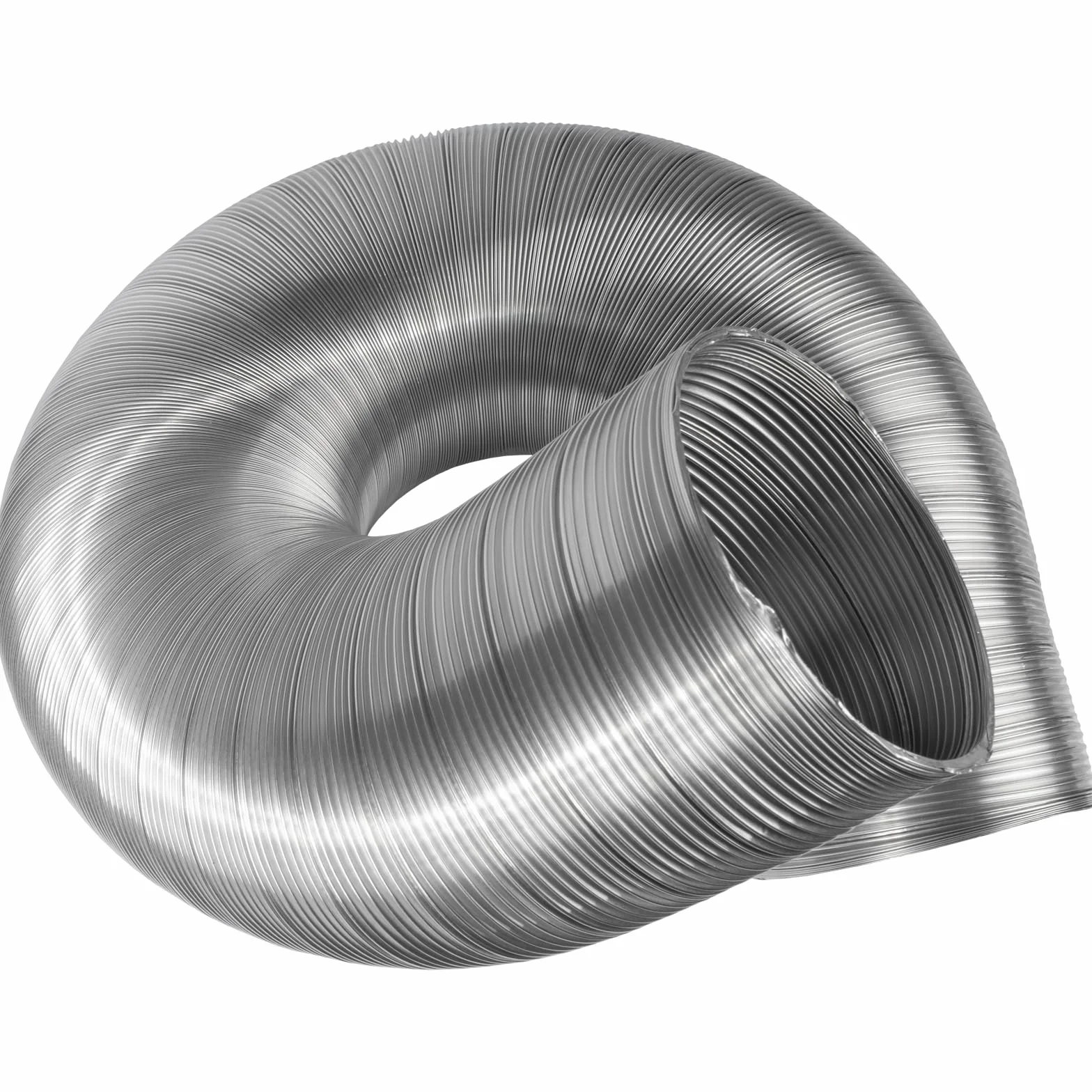 Vent Systems Elastyczna okrągła rura aluminiowa DN 120 mm x 1,5 m długości, wąż aluminiowy, elastyczny wąż, wąż powietrza wylotowego do ogrzewania i chłodzenia, klimatyzacji, suszarki, wentylatora