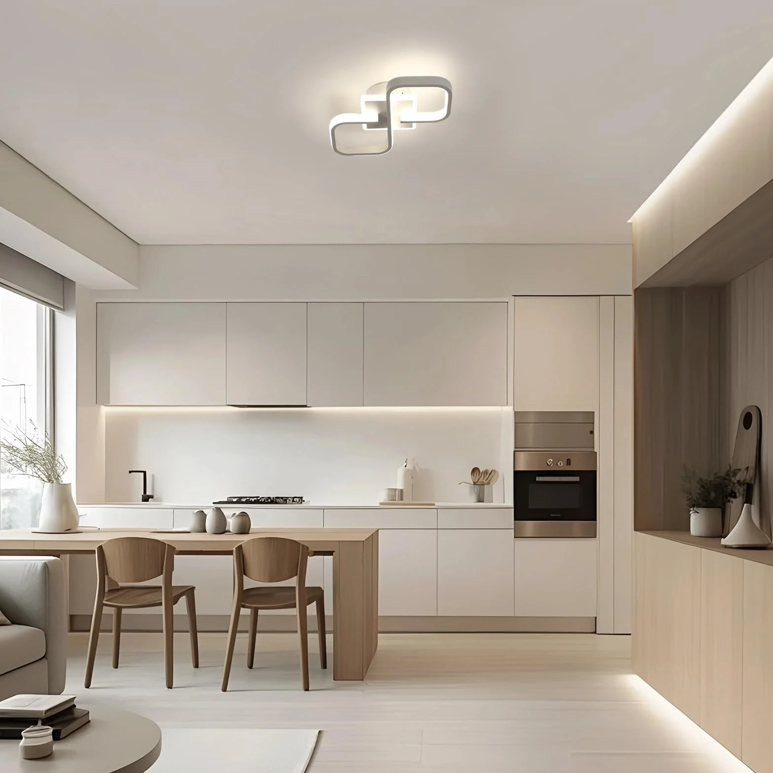 Comely Nowoczesny Kwadratowy Plafon LED, 36W 4050LM 40.5cm Lampa Sufitowa LED, Biała Akrylowa Wewnętrzna Oprawa Sufitowa Do Sypialni, Salonu, Korytarza, Światło Naturalne 4500K
