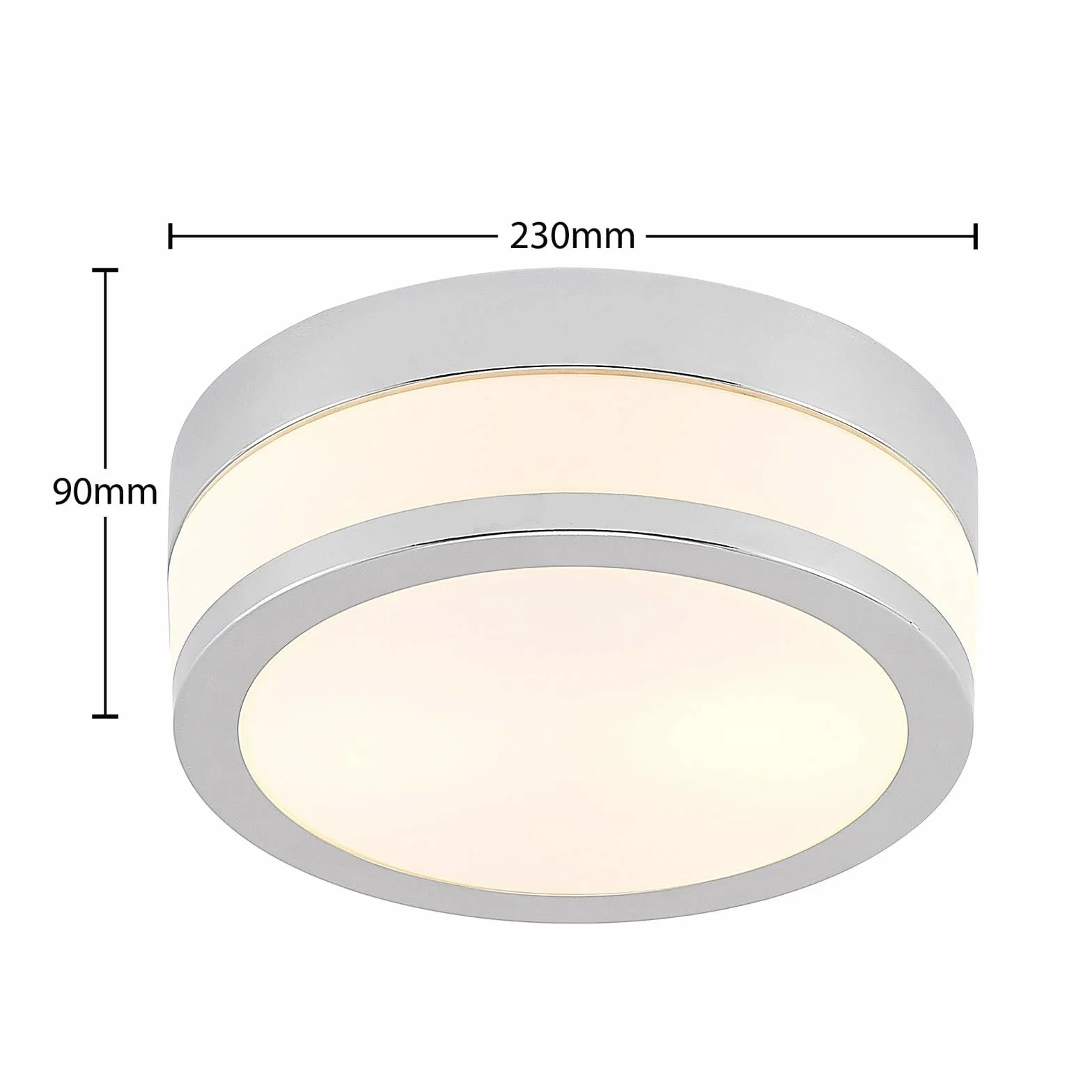 Lindby lampa sufitowa 2 -punktowa 'Flavi', styl nowoczesny, m. in. do łazienki, kolor chromowy, srebrny, szkło, żarówka E27