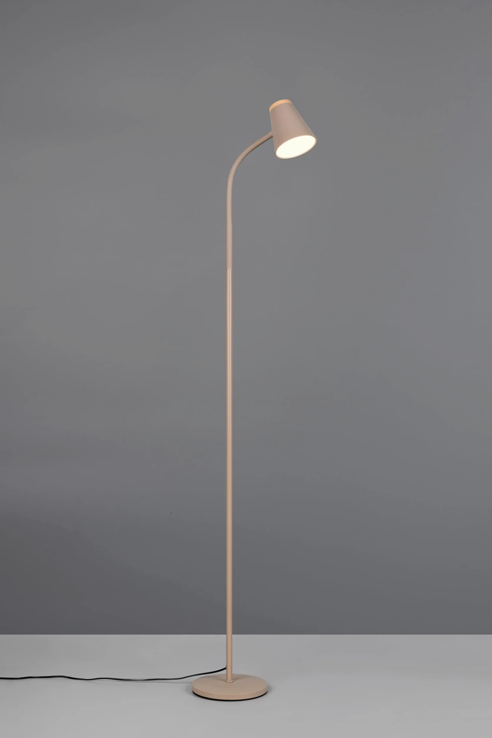 RL LIVE YOUR LIGHT Lampa stojąca LED - wys. 145 cm - 1-punktowa - brązowa - kolor piaskowy - tworzywo sztuczne