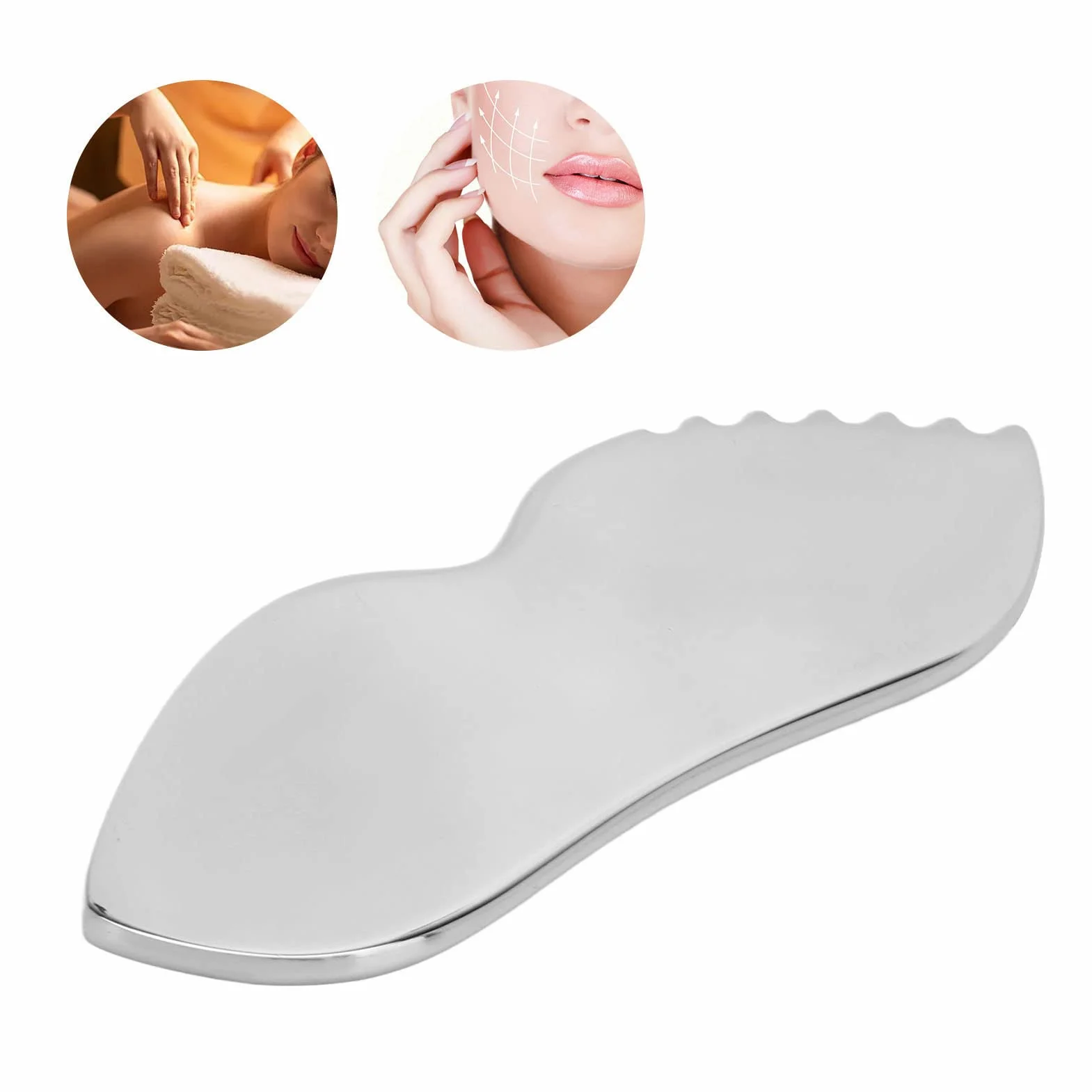 Gua Sha Deska do Masażu ze Stali Nierdzewnej 304 Narzędzie do Łagodzenia Bólu Tkanek Miękkich