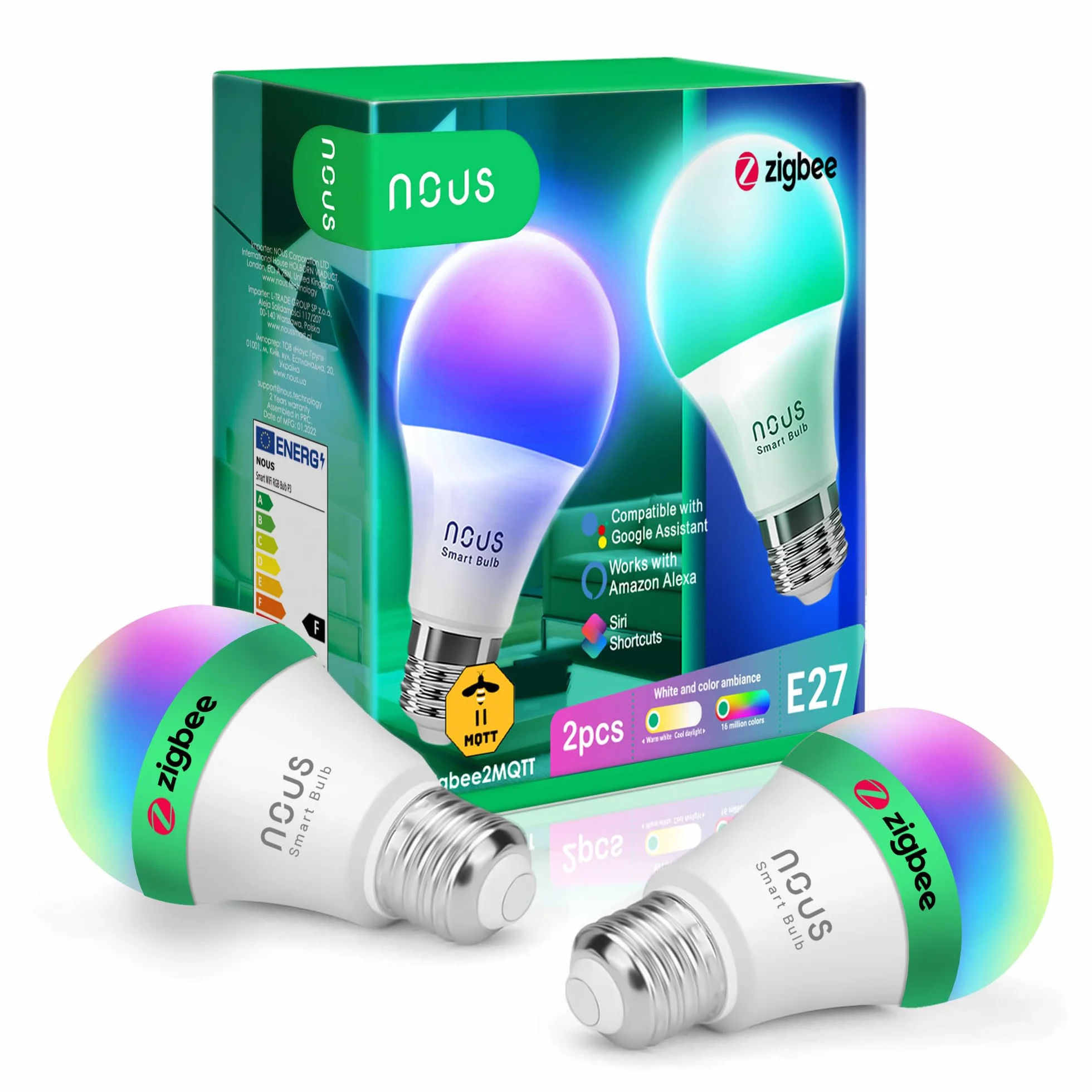 Nous P3Z Smart ZigBee Bulb RGB E27: Inteligentna Żarówka LED z Kontrolą Kolorów