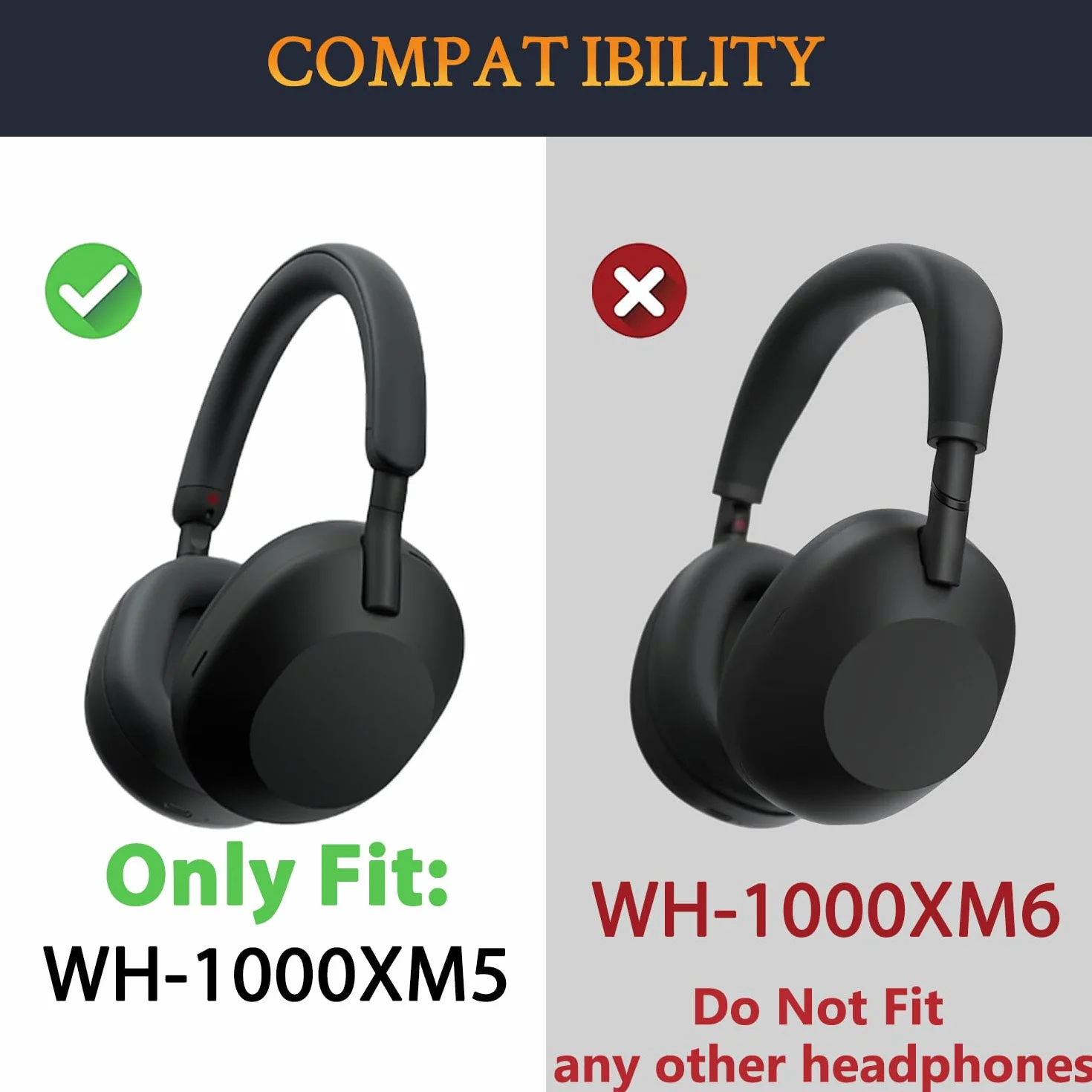 SOULWIT Część naprawcza uszkodzonego zawiasu do Sony WH-1000XM5 (WH1000XM5), wzmocnione złącza ochronne do XM5 pałąka na głowę słuchawek, składana osłona boczna, która naprawia zapobiega uszkodzeniom