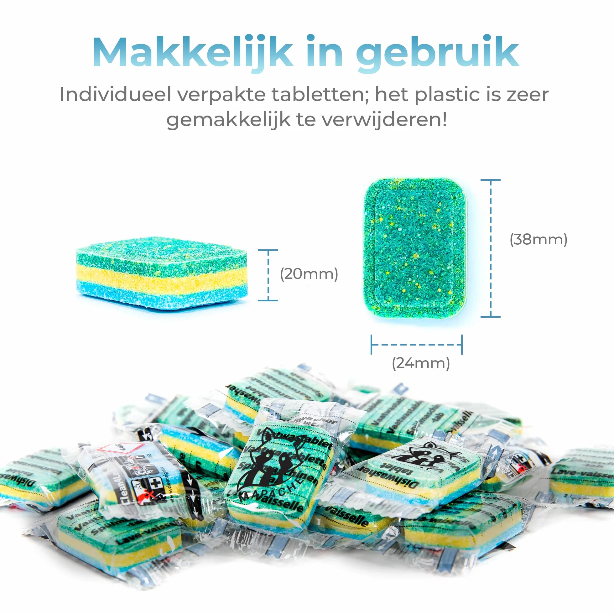 Mapache Tabletki do zmywarki, 365 sztuk, 3-warstwowe, opakowanie ekonomiczne