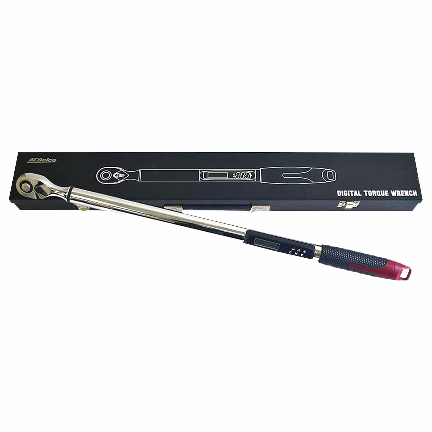 ACDelco Tools ARM303-4A Cyfrowy klucz dynamometryczny 1/2" (cal), wymiary 4,5-76 m. Zakres momentu obrotowego, długość 26-1/4", wyświetlacz LCD, dźwięk dźwiękowy, wibracje i migające światło LED,