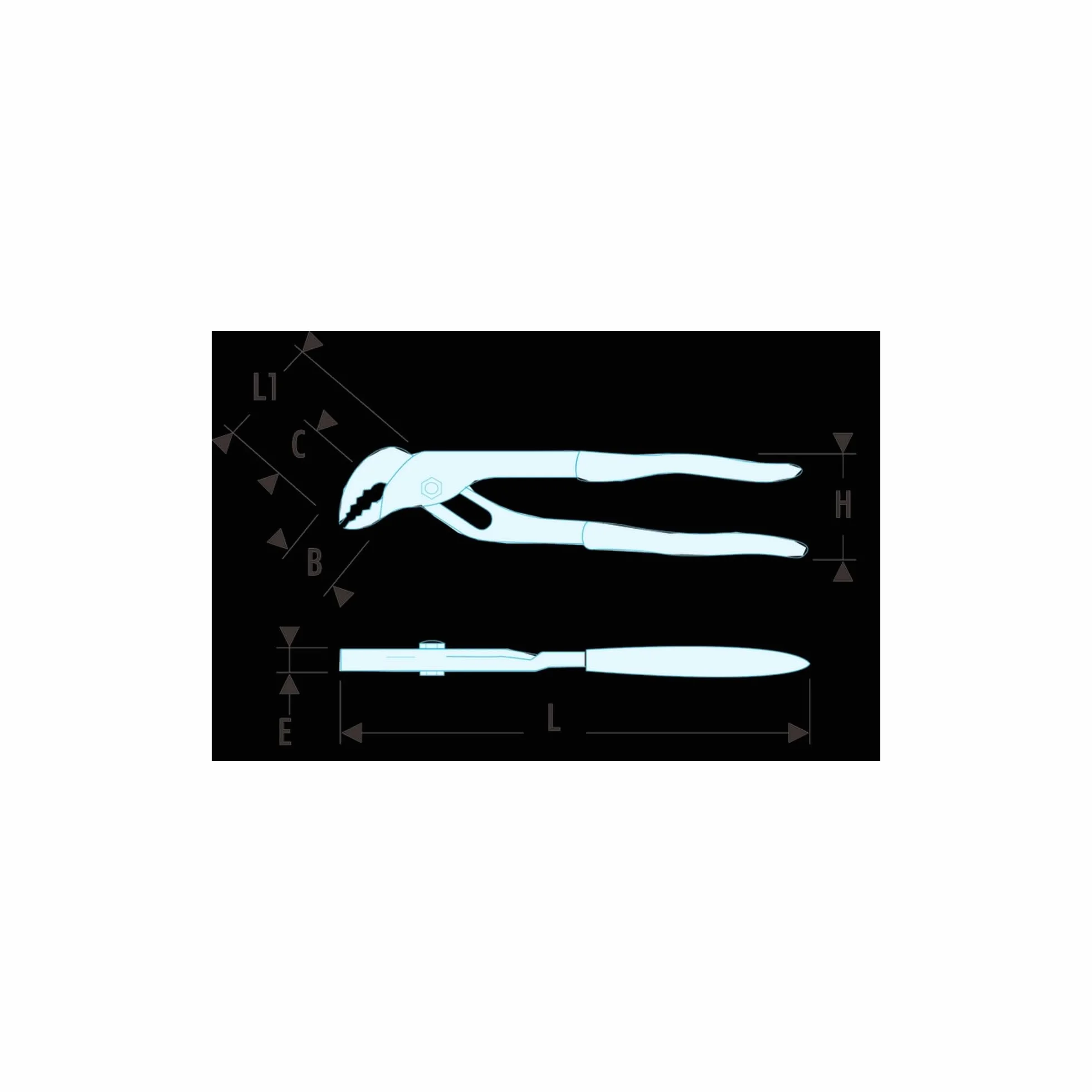 Facom 481.4 Szczypce wielotakowe, czerwone i srebrne, 412 mm