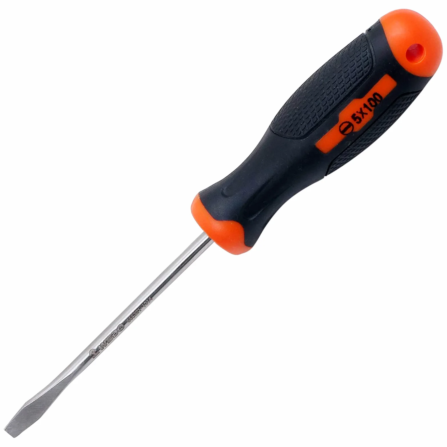 WEDO Śrubokręt szczelinowy, końcówka 11 mm z trzpieniem 350 mm, stal nierdzewna 420, śrubokręt z płaskim łbem, długość 477 mm, ergonomiczny miękki uchwyt TPR, mikromagnetyczny, odporny na korozję