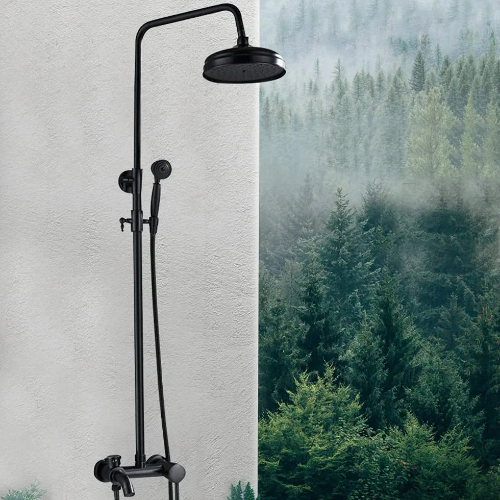 Deszczownica zestaw prysznicowy system prysznicowy armatura prysznicowa Rain Shower Set armatura prysznicowa antyczna nostalgiczna z prysznicem ręcznym montaż ścienny prysznic kompletny panel