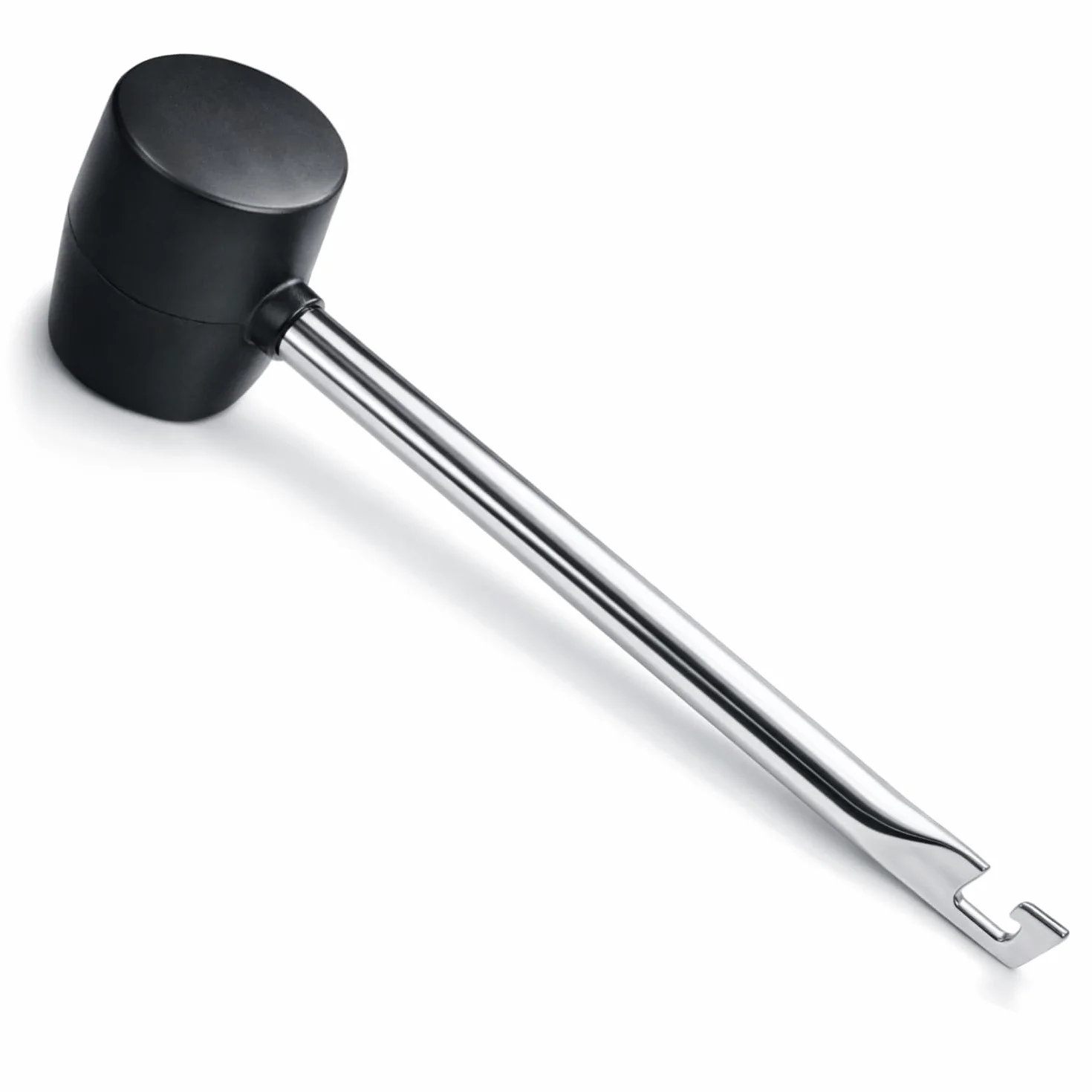 COM-FOUR® Mlotek gumowy z wyciagaczem do kolków - Mlotek z miekkim obuchem i metalowym trzonkiem - Mlotek z kolkami do biwakowania i rzemiosla - Mlotek (01 szt. - z uchwytem hakowym)