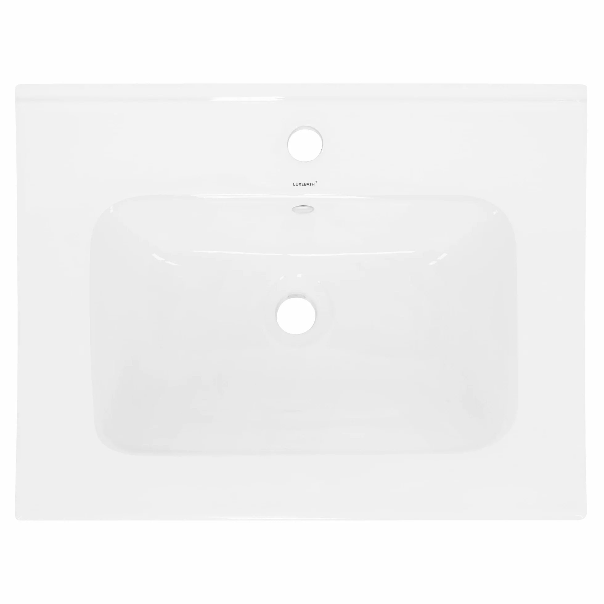 ML-Design Umywalka Ceramiczna Biala 61 x 16,5 x 46 cm z Odplywem i Przelewem, do Montazu na Blacie lub w Zabudowie, Idealna do Lazienki i Toalety Goscinnej