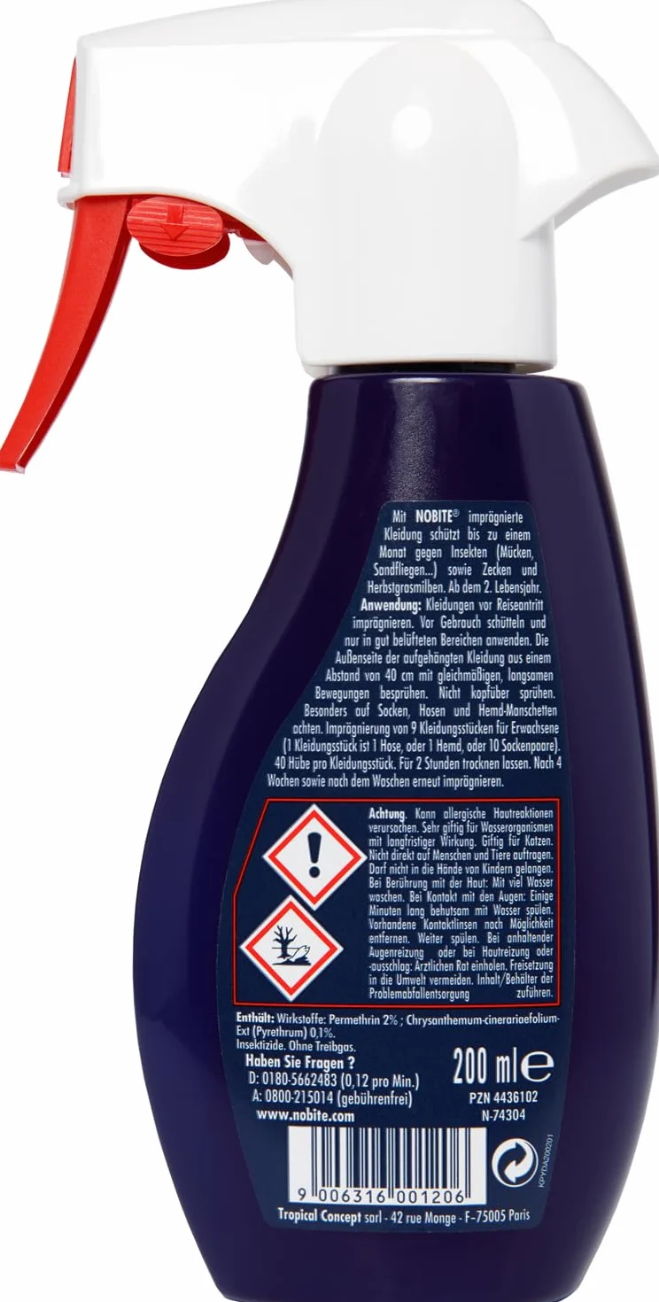 NOBITE Środek do impregnacji tkanin chroniący przed owadami 200 ML