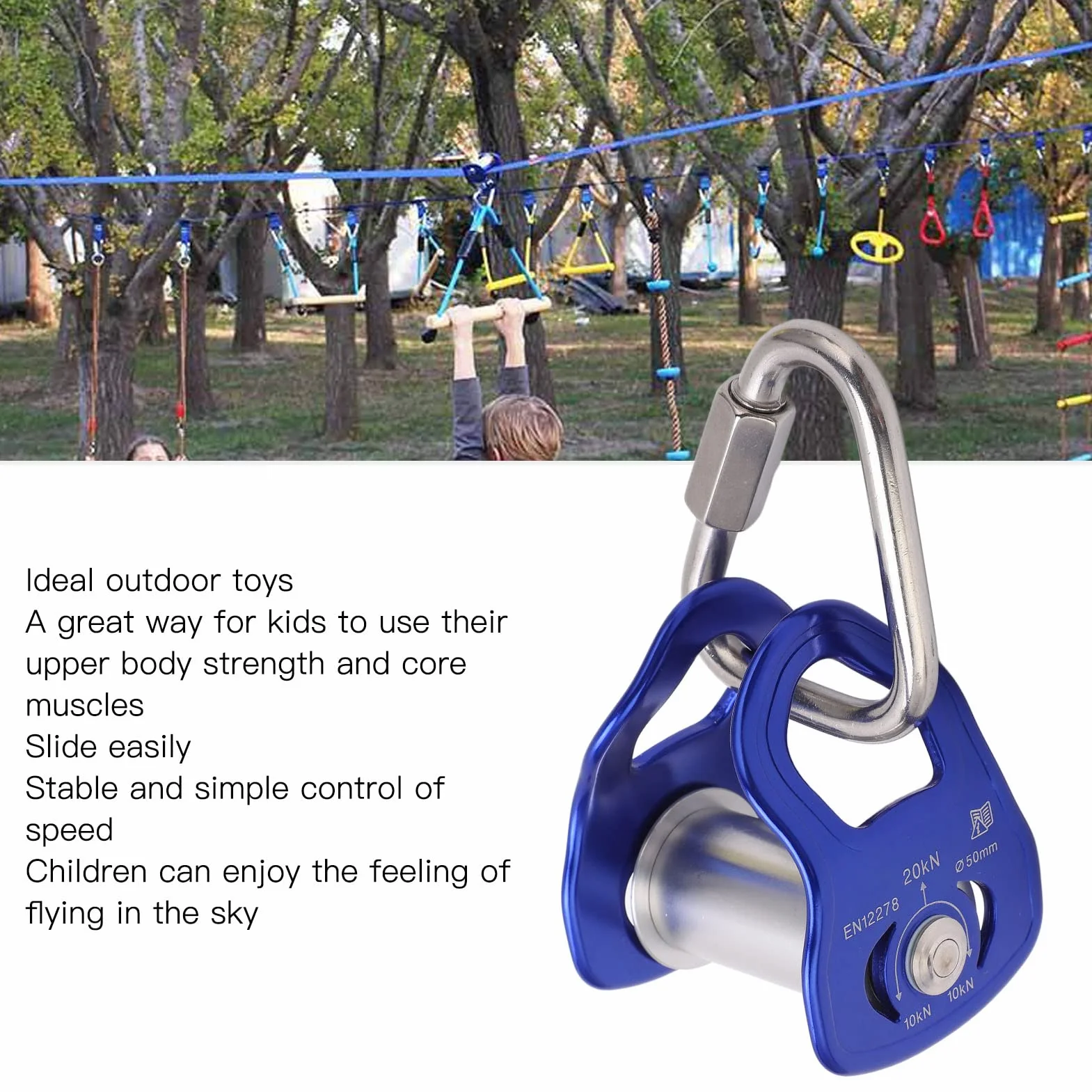 Outdoor Sport Pulley Slider Zipline Pulley do Treningu Przeszkód dla Dzieci Dorośli