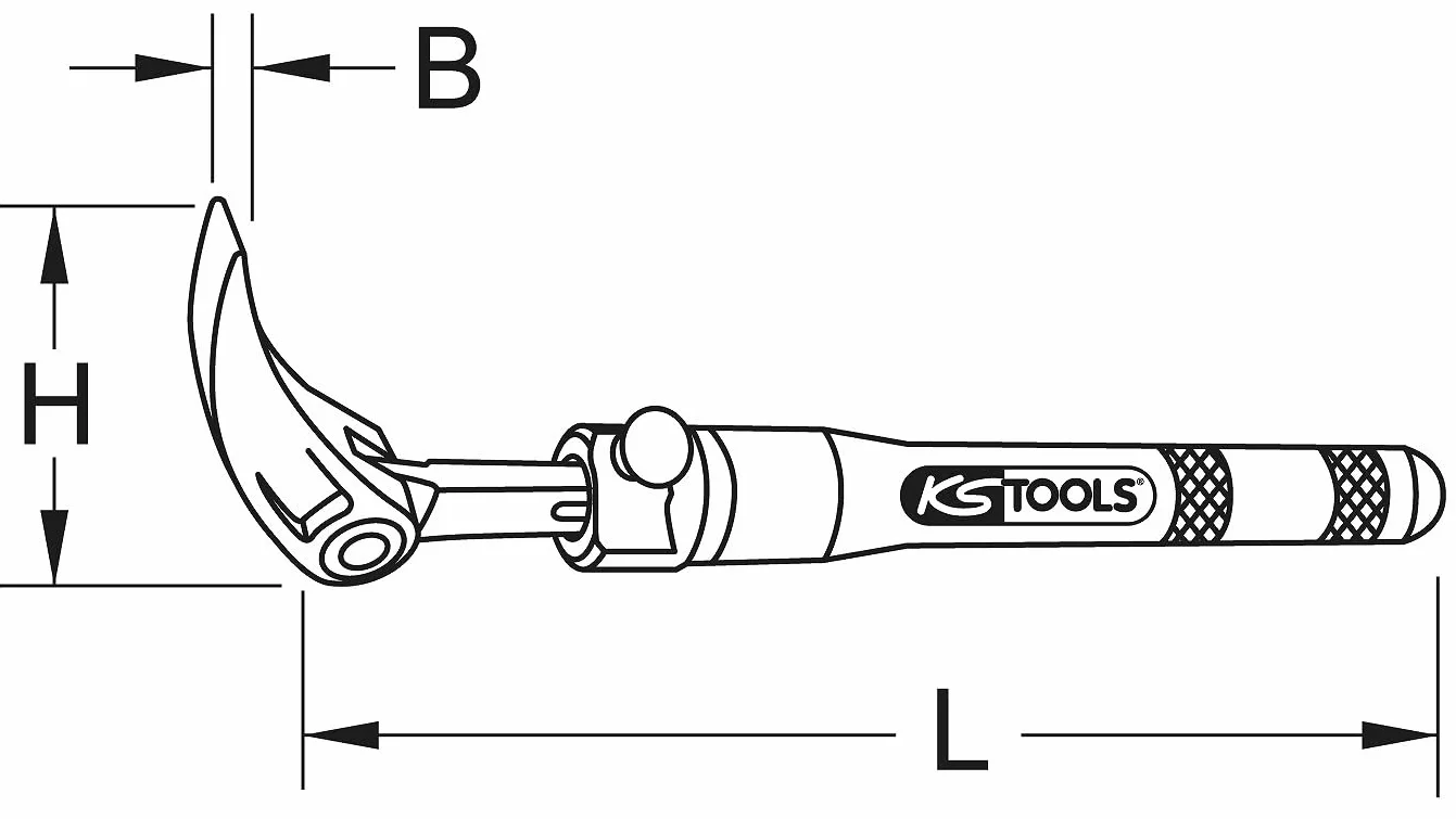 KS Tools 911.8186 Teleskopowy łom z główką na przegubie, 325-460mm