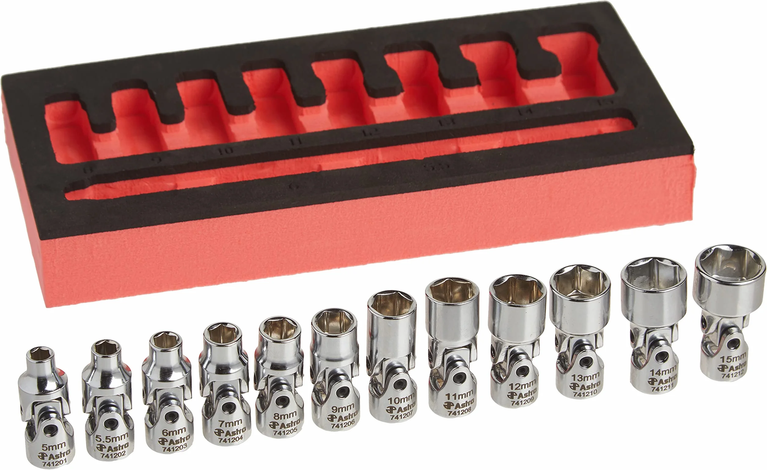 Astro Pneumatic Tool 12-częściowy zestaw nasadek z napędem 1/4 cala - 6-punktowy metryczny