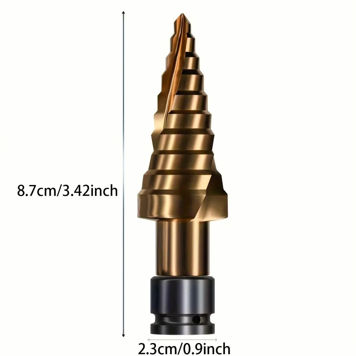 1 szt. 8,7 cm tytanowe wiertło stopniowe szybkotnące wiertła stożkowe do wiercenia otworów w blachach HSS wielowymiarowe otwory stopniowane(Spiral 4-20)