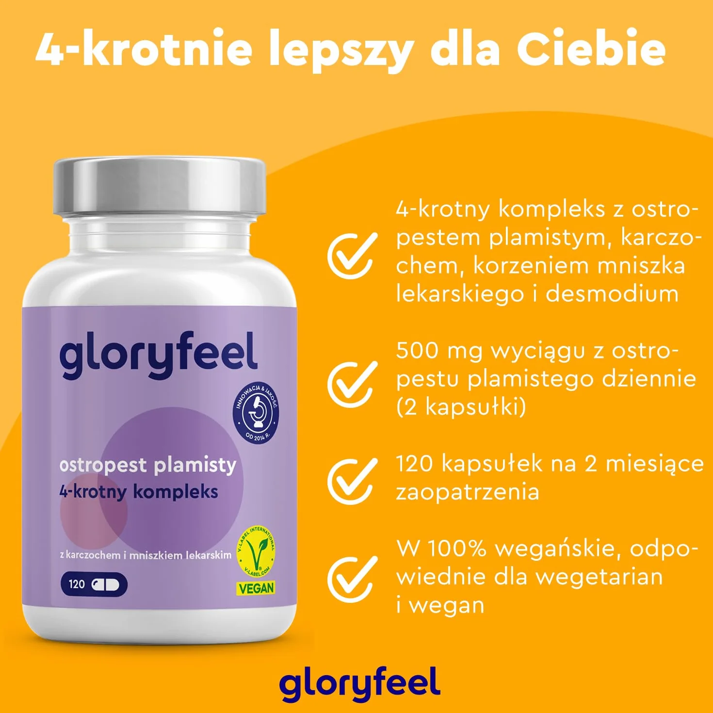 Ostropest plamisty 500 mg z karczochem 400 mg mniszkiem lekarskim desmodium 120 kapsułek sylimaryna