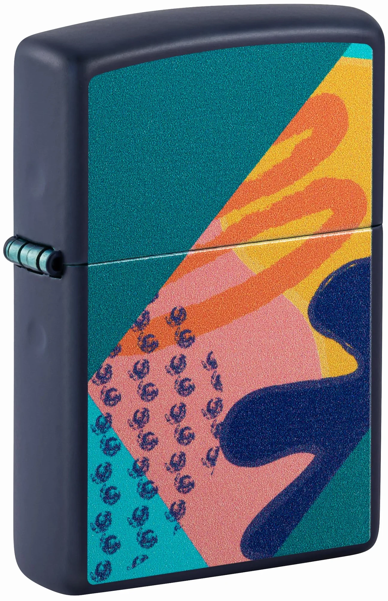 Zippo Pattern Zapalniczka Sztormowa, Kolorowy Nadruk, do Napełniania, Wielokrotnego Użytku, Wiatroodporna Konstrukcja, Pudełko na Prezent, Wykonano w USA, Kolor Granatowy Matowy (Navy Matte)