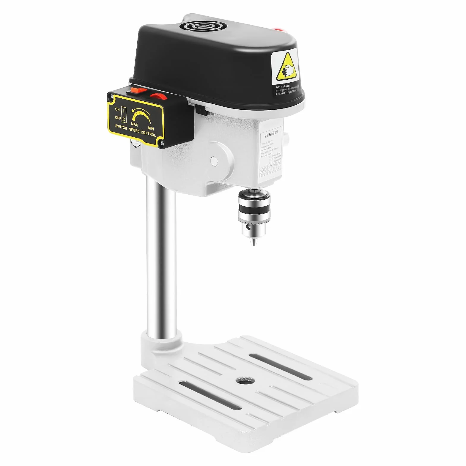Wiertarka stołowa, 340 W, mini wiertarka kolumnowa, przewodowa mini wiertarka stołowa, głębokość wiercenia 25 mm, średnica tulei zaciskowych 1-10 mm