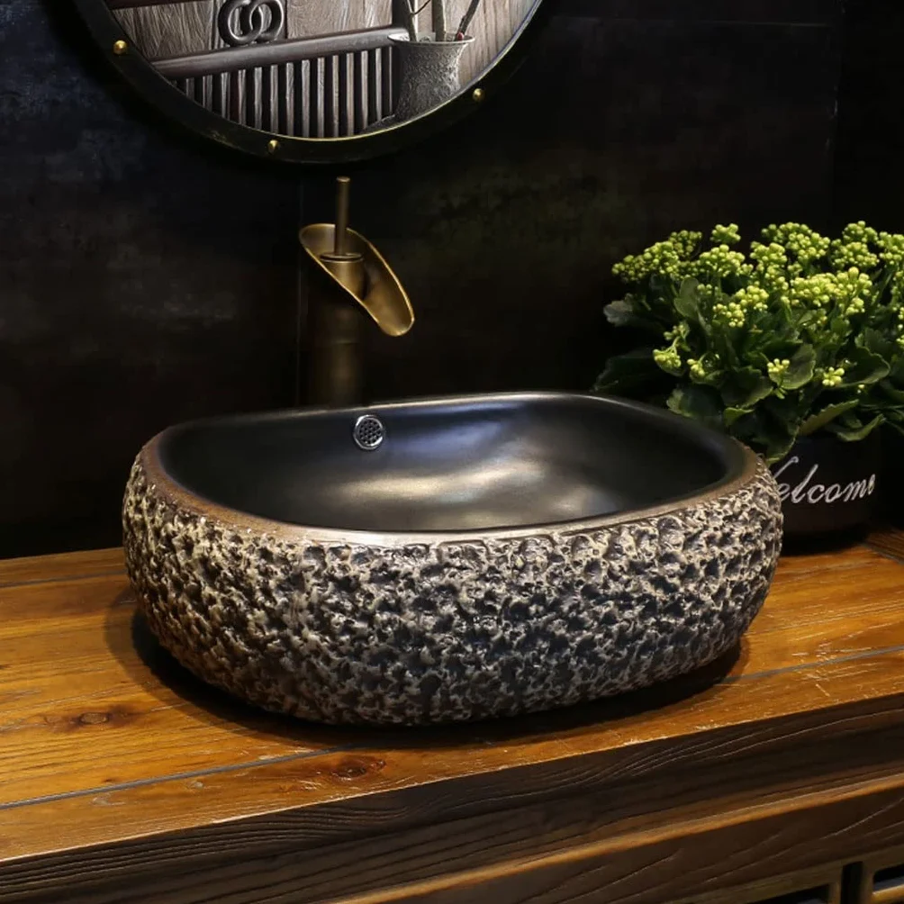 Umywalka wpuszczana do łazienki Łazienka umywalka nablatowa łazienka umywalka nablatowa ceramiczna umywalka nablatowa z kranem Umywalki łazienkowe