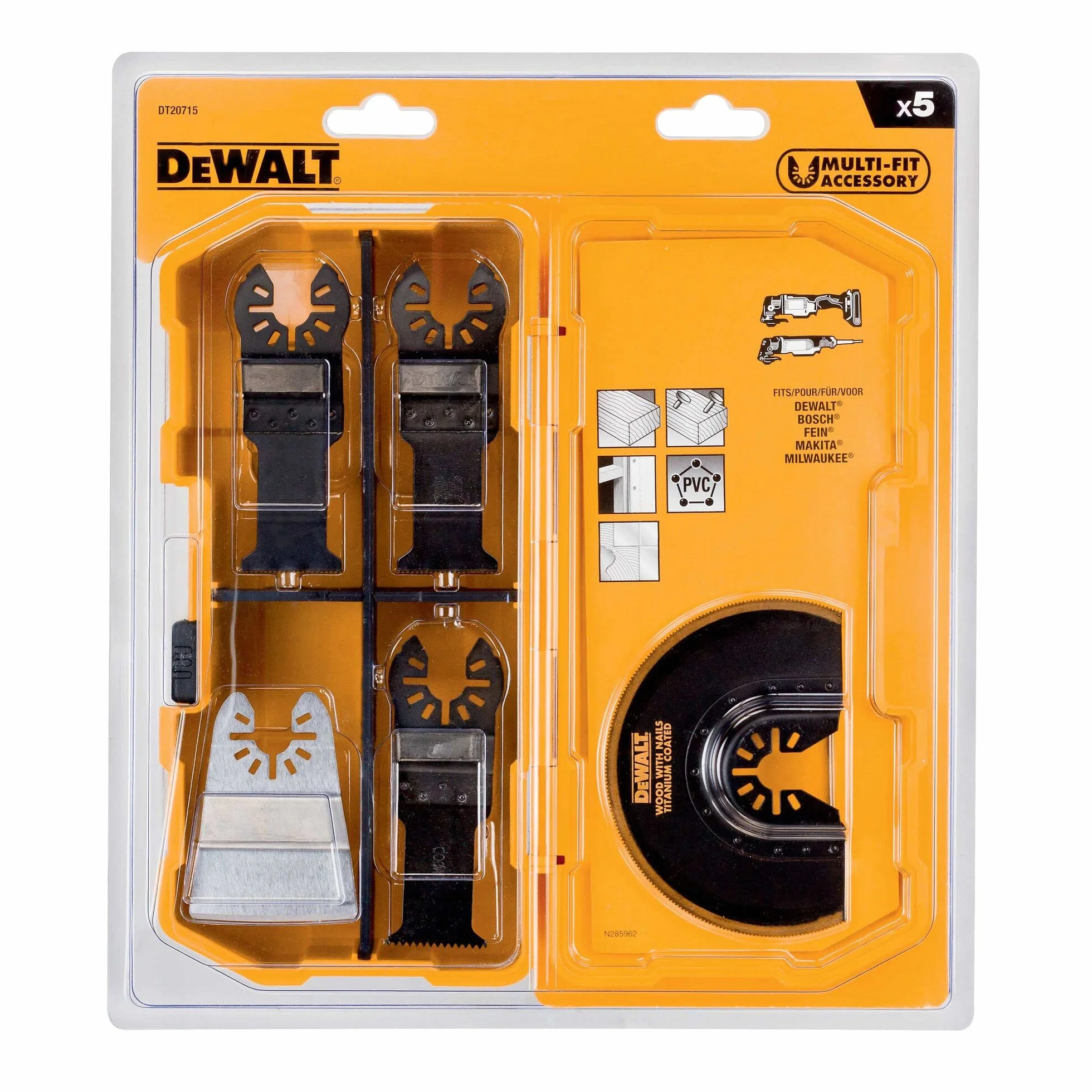 Brzeszczot/Zestaw w Pudełku DT20715 DeWalt (5 szt.)