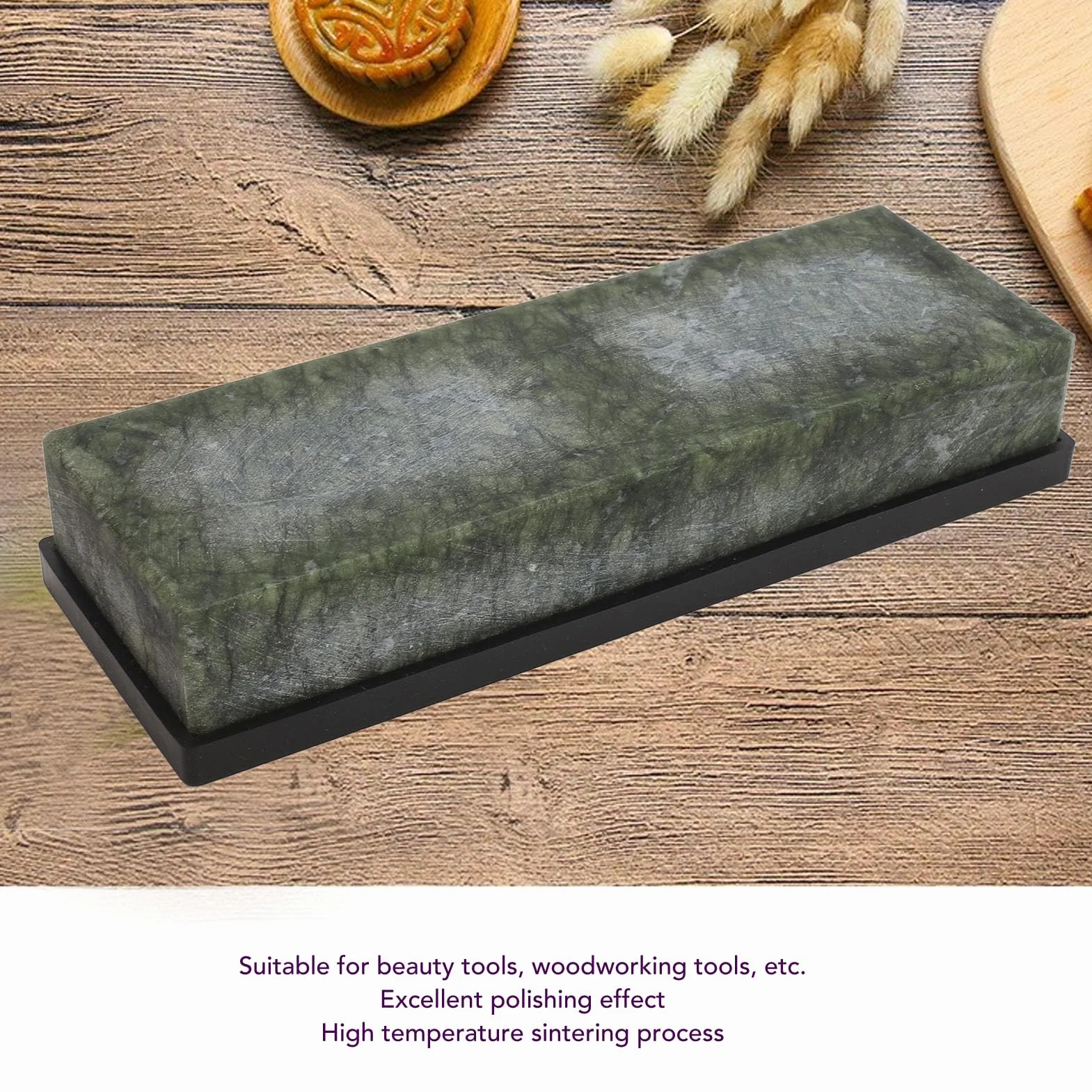 Green Whetstone 10000 Grit Wear Fine Polishing Grindstone Sharpener Honing Stone for Kitchen Woodworking Beauty Tools 6 x 3 x 18cm with 2 Protecting Covers