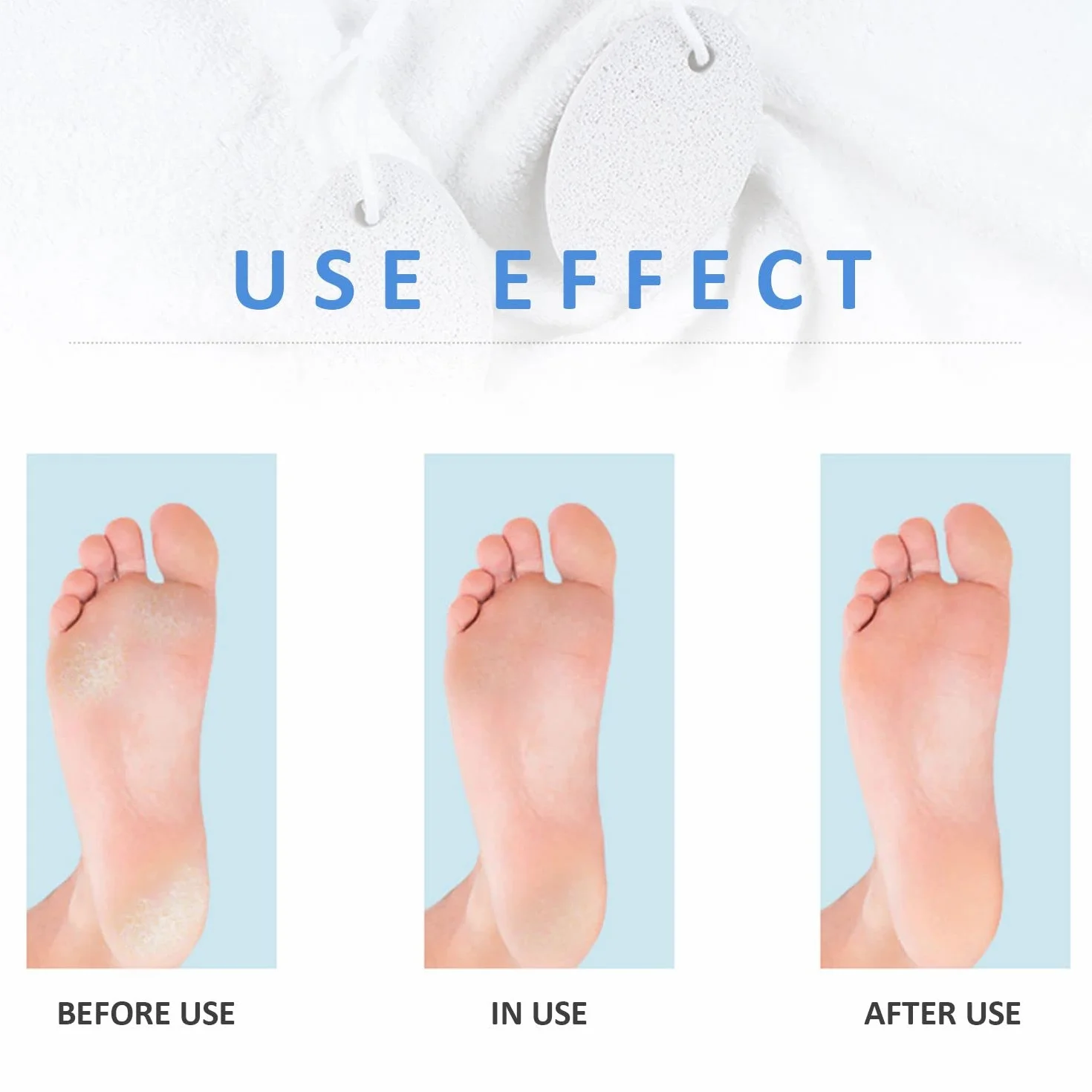 Pumeks do stóp, zestaw 4 szt., naturalny pumeks i szkło do pedicure