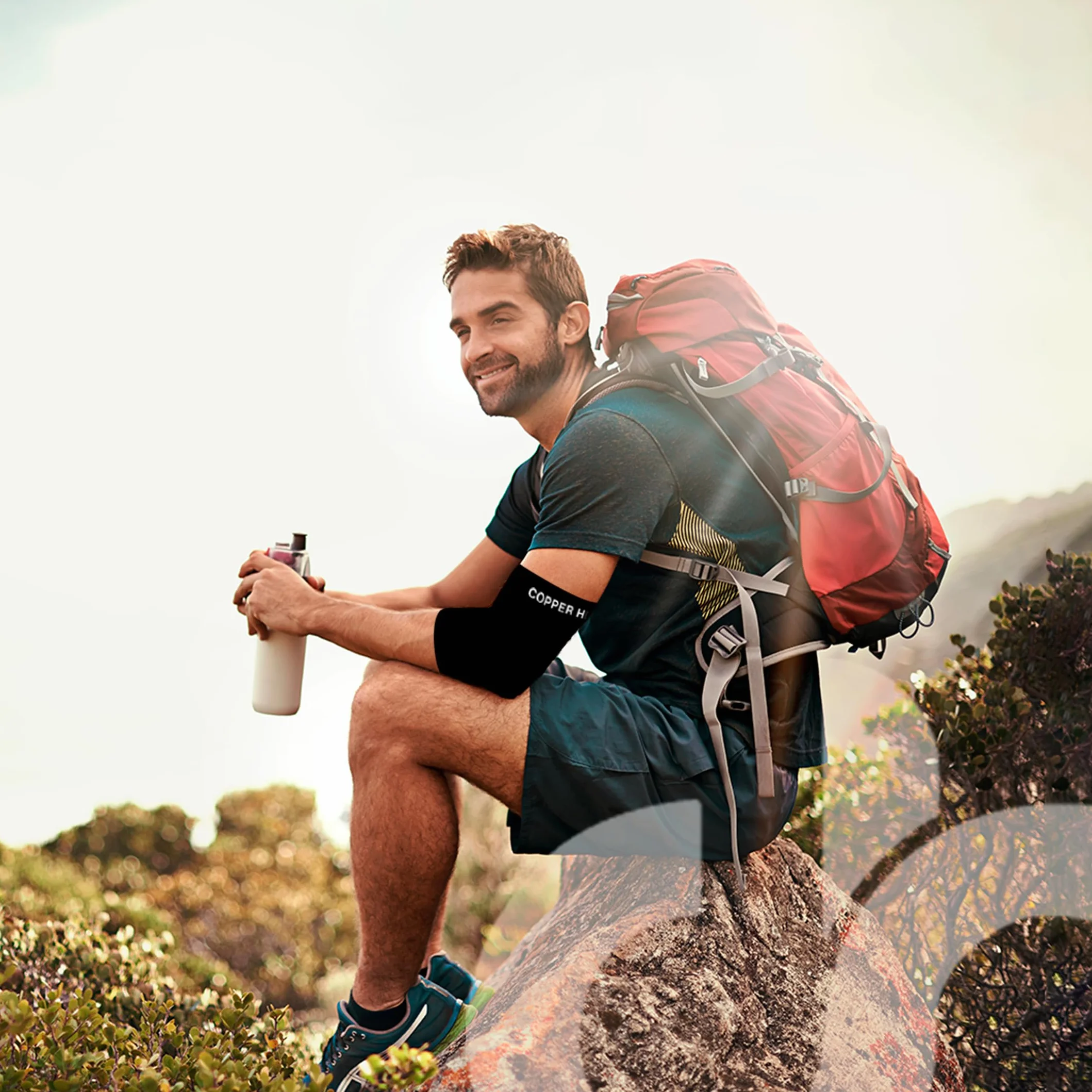 COPPER HEAL kompresyjny ochraniacz na łokieć z wysoką zawartością miedzi, czarny, rozmiar S