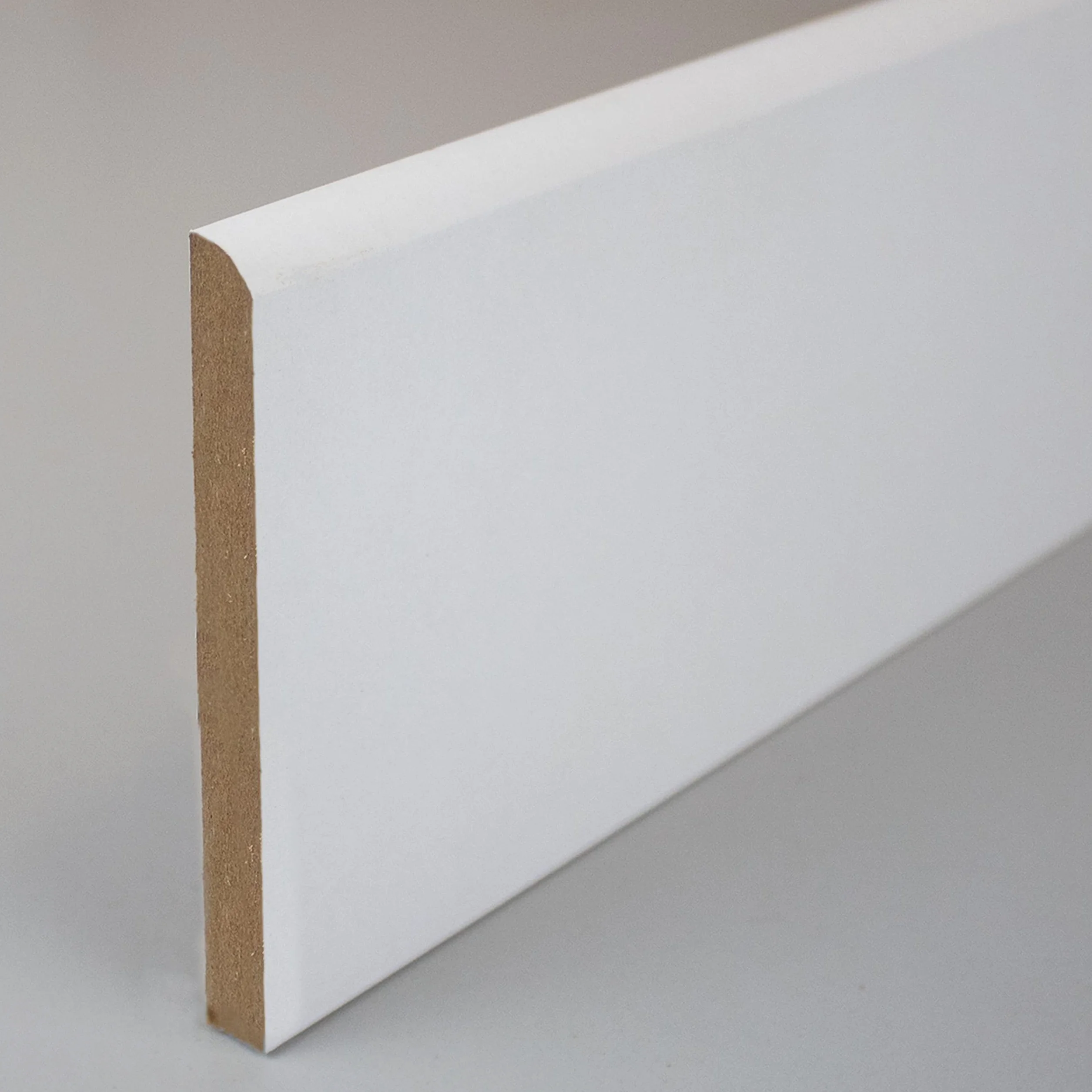 PROVISTON | Listwa przypodłogowa | zaokrąglony profil | 10 x 100 x 2000 mm | folia MDF | biała | nowoczesna listwa przypodłogowa | 2 metry