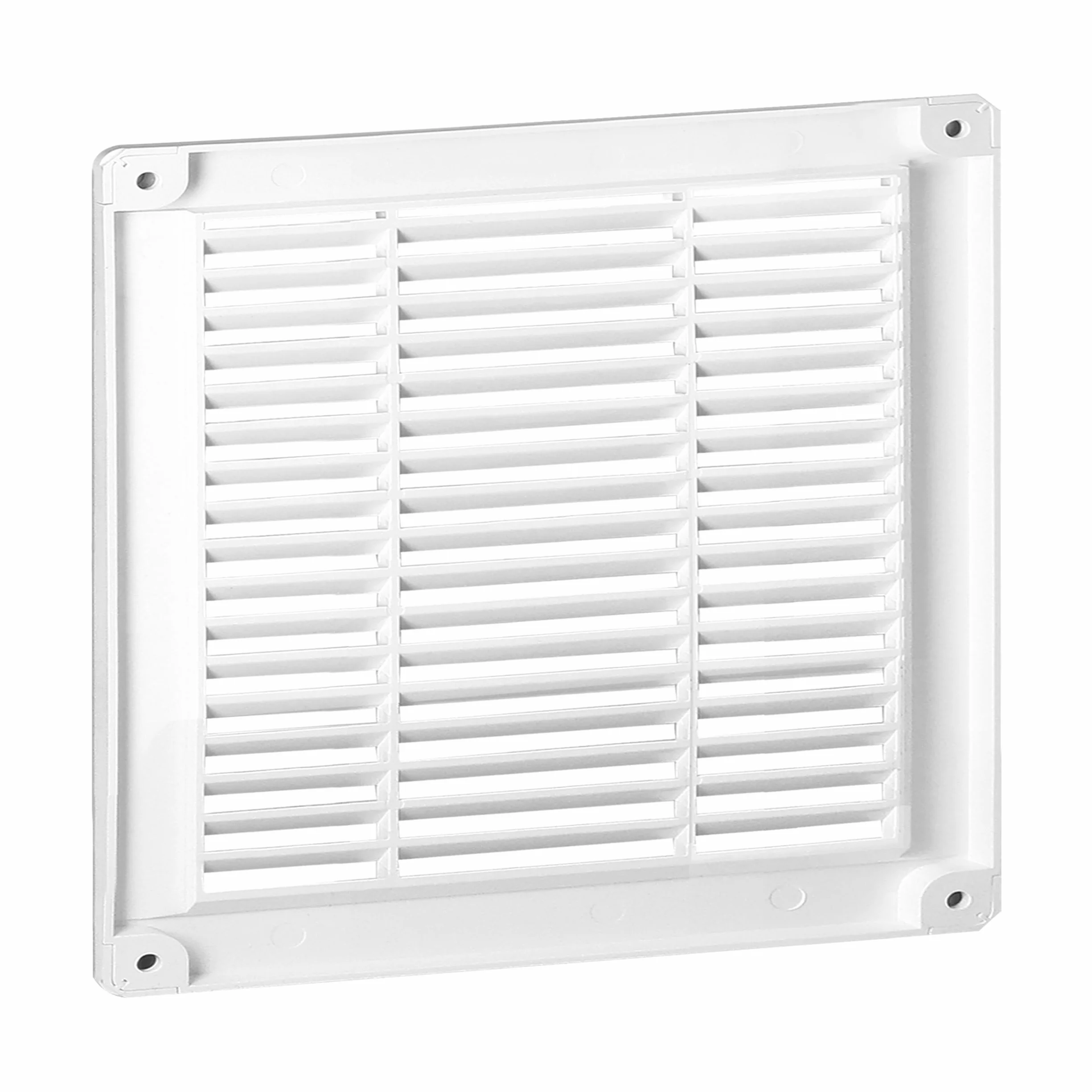 Kratka Wentylacyjna Uniwersalna Biała Klatka Wylotowa Kwadratowa Bez Kołnierza ABS (biały - 200 x 200 mm)