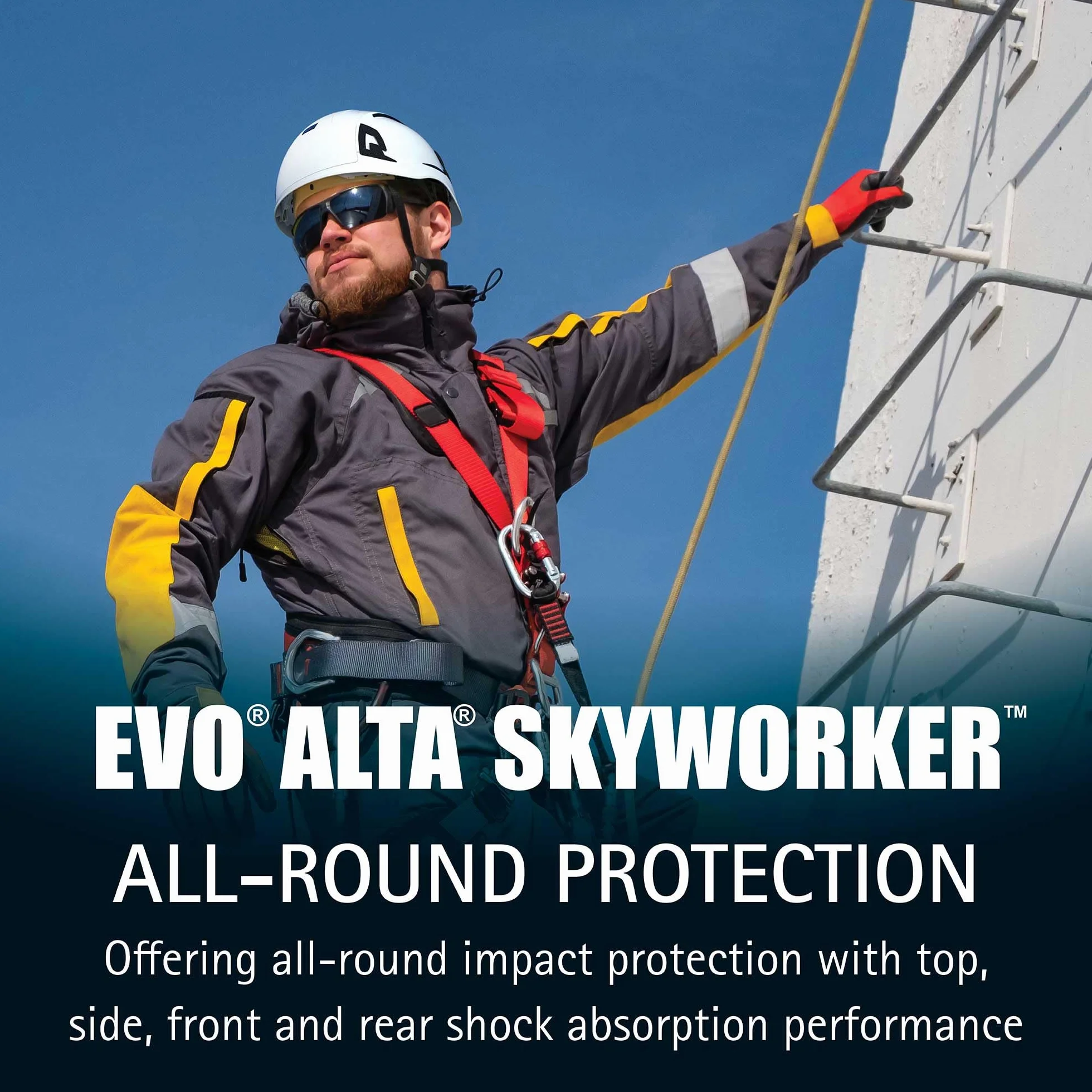 JSP EVO ALTA Skyworker Kask ochronny - Regulacja koła - Wentylowany - Biały (ARC170-000-100)