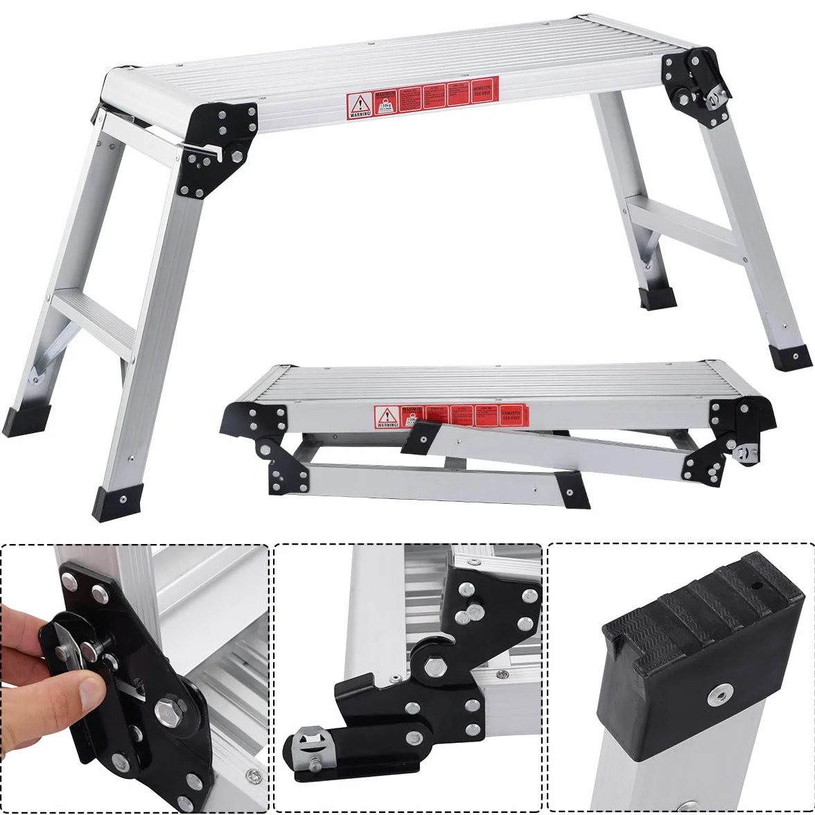 COSTWAY Aluminiowa platforma robocza składany stół warsztatowy 150 kg z matami antypoślizgowymi