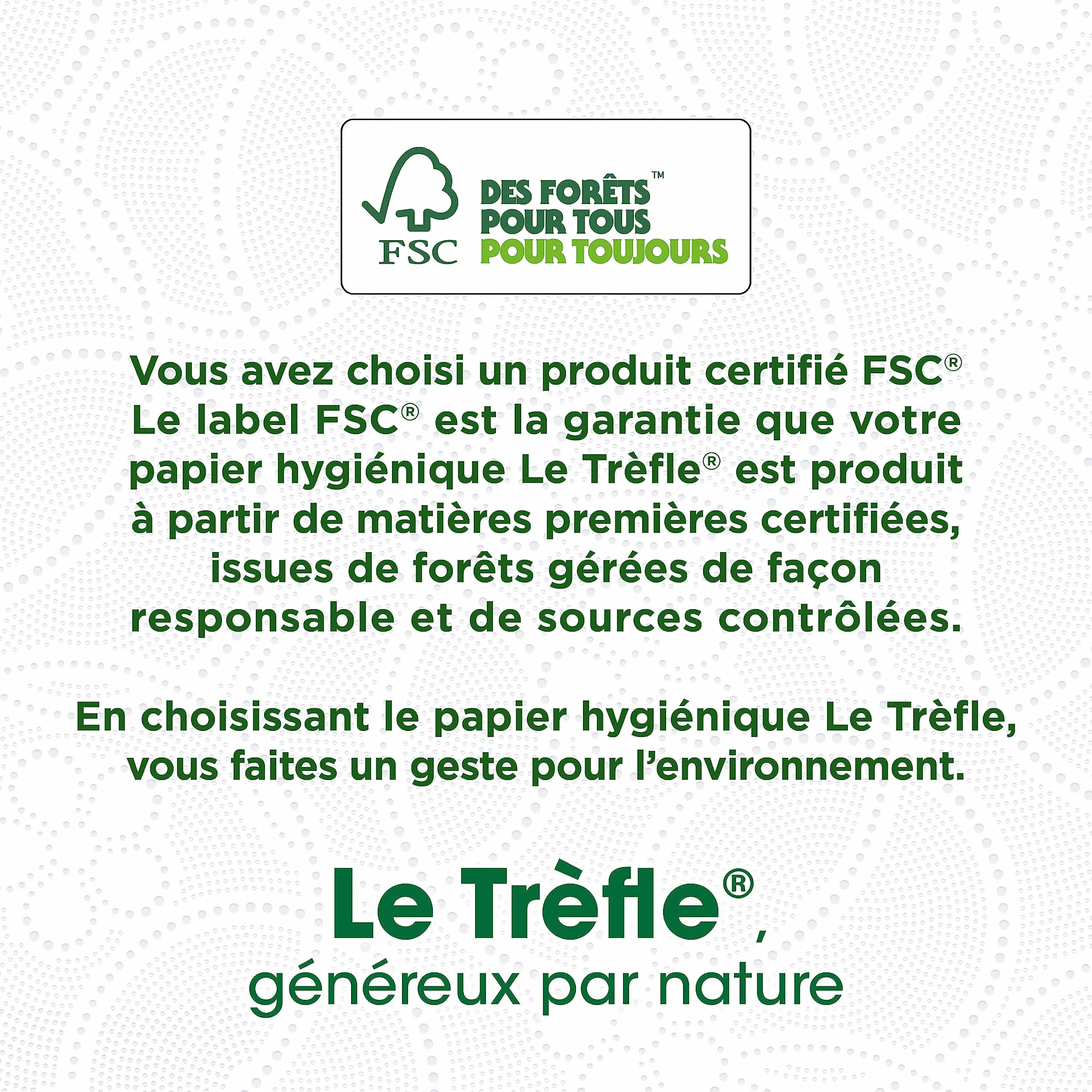 Le Trefle® Douceur Fleur de Coton papier toaletowy, 4 rolki maxi = 6 klasycznych rolek, balsam z ekstraktami bawełny, opakowanie nadające się do recyklingu, certyfikat FSC®, uniseks