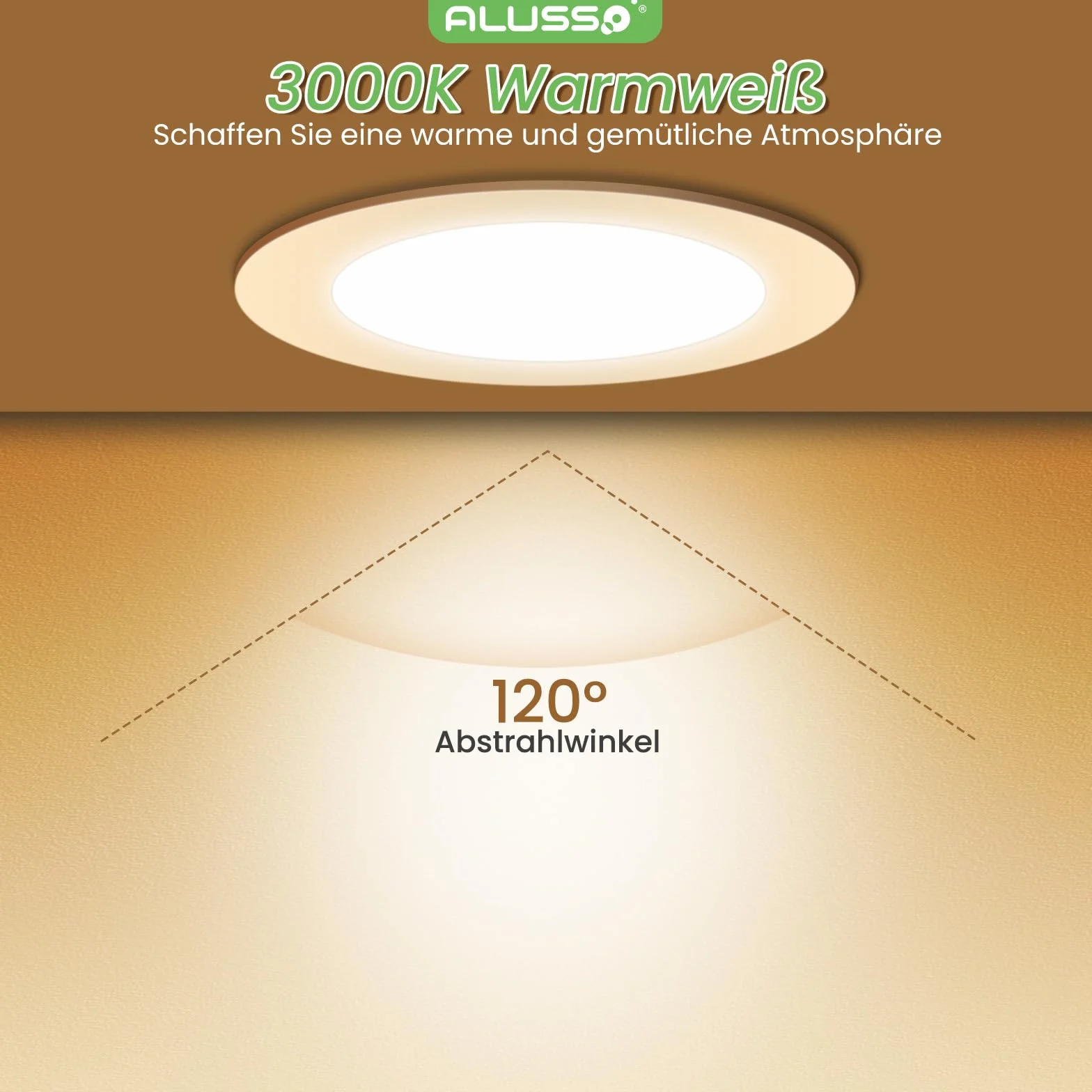 ALUSSO reflektory LED wpuszczane 10W 230V 700lm 3000K IP44 płaskie