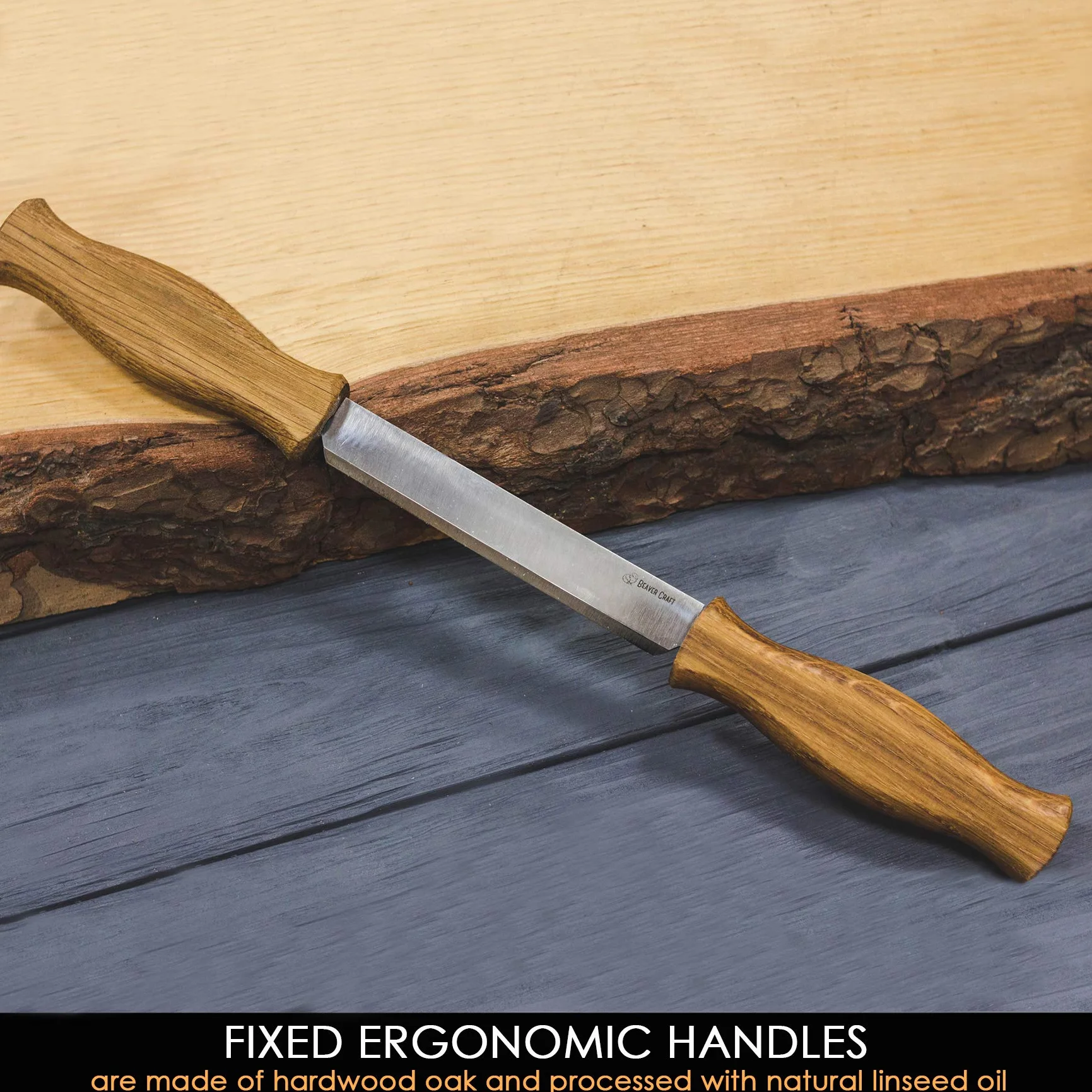 BeaverCraft nóż do strugania DK1-4,3" z prostym ostrzem, narzędzia do rzeźbienia w drewnie, narzędzie ręczne do obróbki drewna, nóż do strugania w drewnie