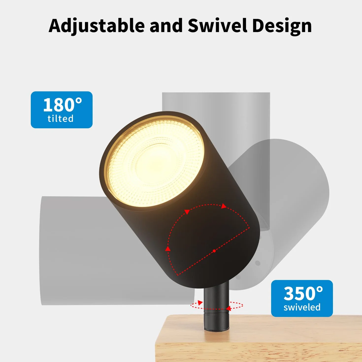 LVWIT Lampa sufitowa LED GU10 4 reflektory czarna drewniana kwadratowa