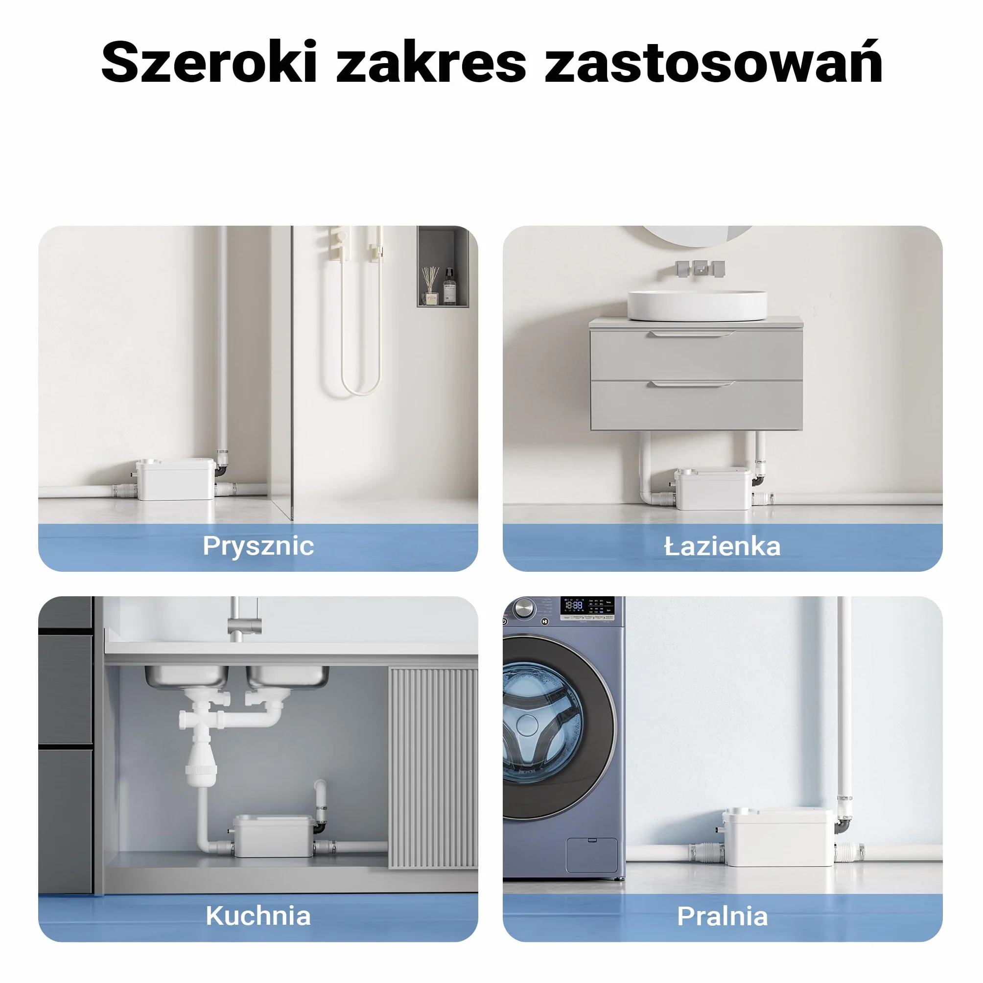 XPOtool Pomporozdrabniacz 3/1 z silnikiem 250 W, 100 l/min, wysokość do 8,5 m odległość do 85 m, przyłącze boczne pompa wc z rozdrabniaczem